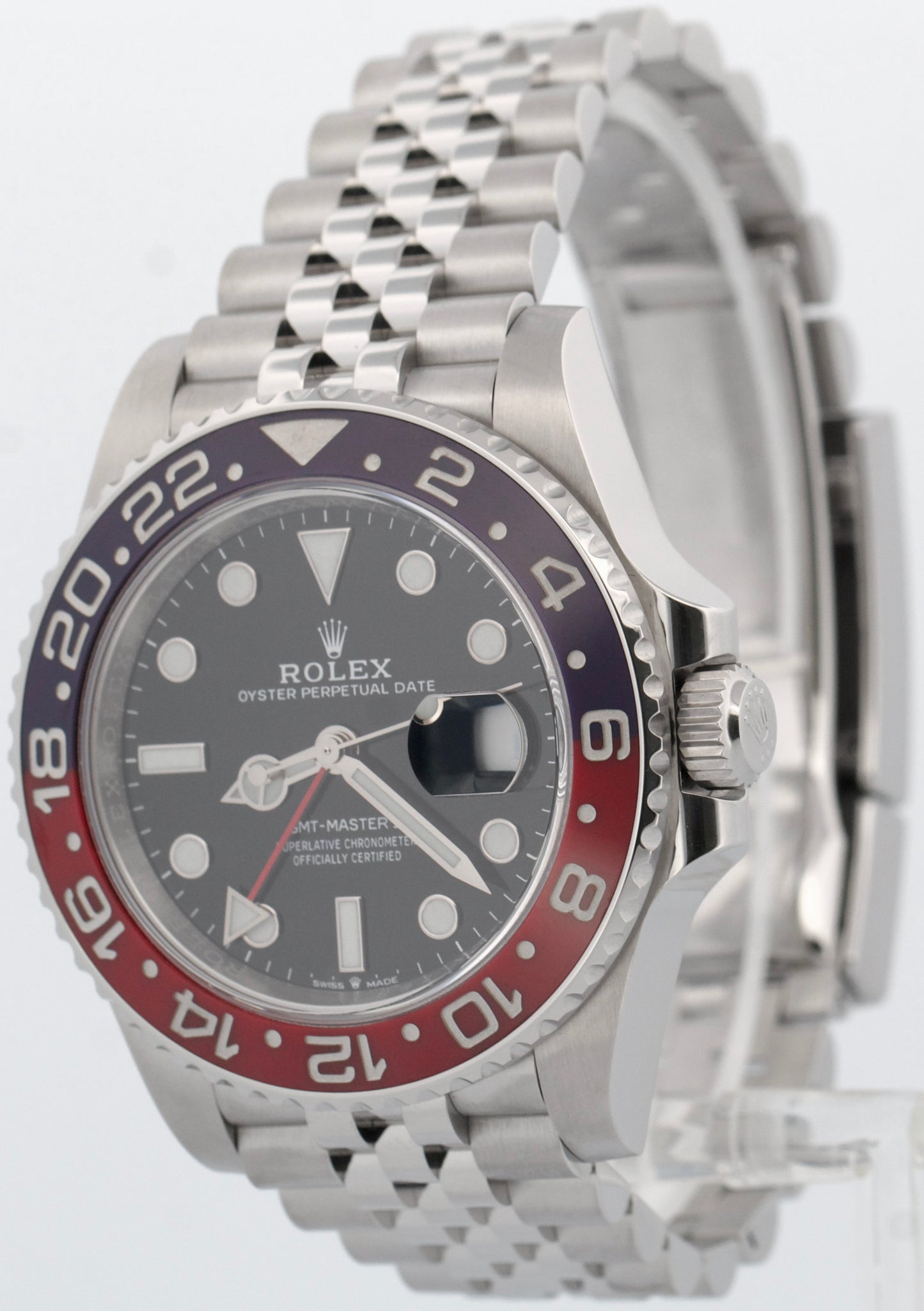 PAPERS Rolex GMT-Master II 40mm PEPSI Red Blue JUBILEE Steel 126710 BLRO BOX