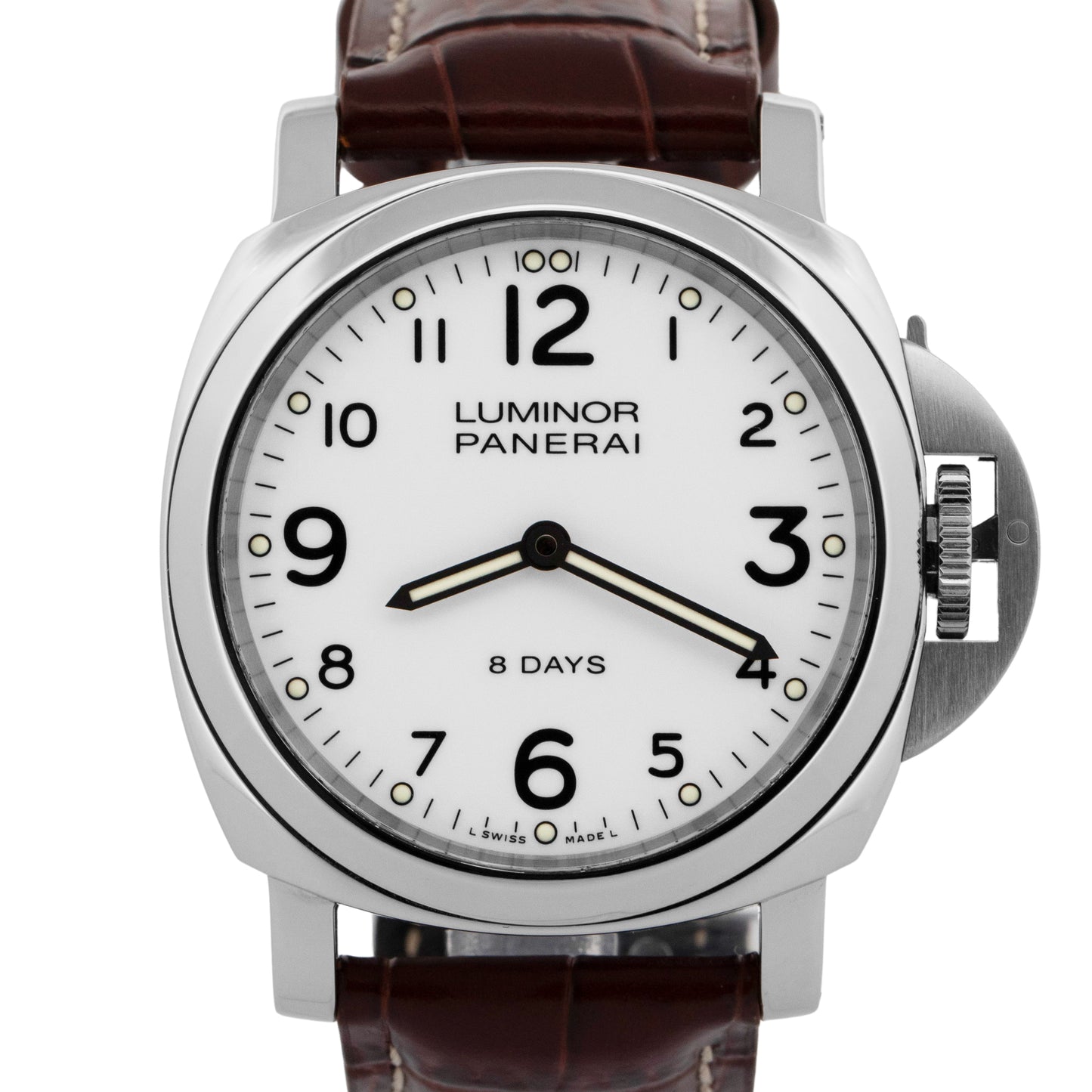 Panerai PAM 561 Luminor Base 8 Days White Steel Manual Watch 44mm PAM00561