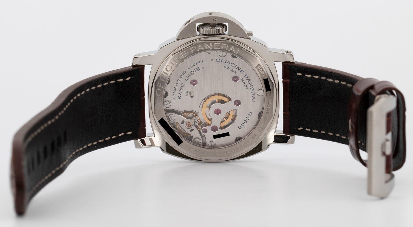 Panerai PAM 561 Luminor Base 8 Days White Steel Manual Watch 44mm PAM00561