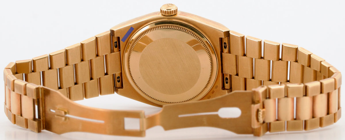 Rolex OysterQuartz Day-Date 18K Factory Blue Computer Arabic 19018 Box Papers