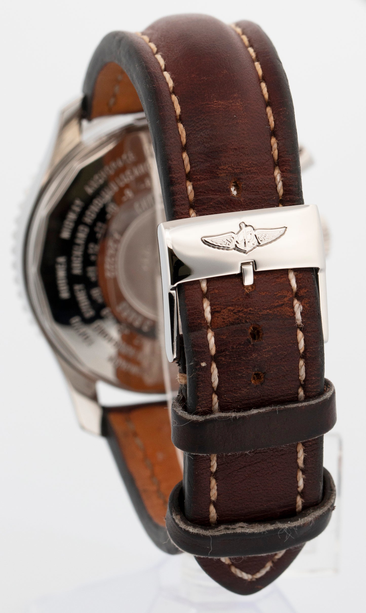 PAPERS Breitling Navitimer World GMT Steel White Stainless Steel 46mm A24322 BOX