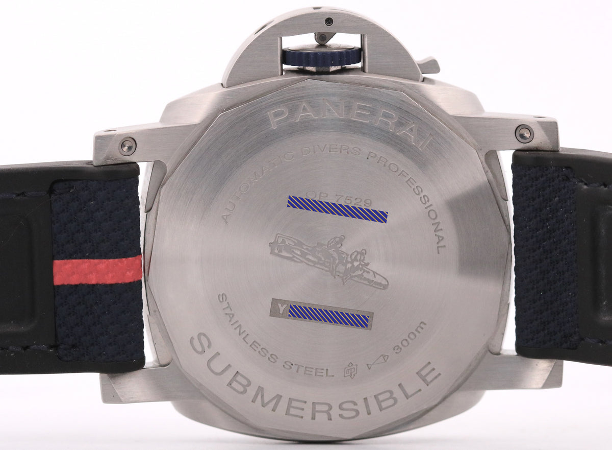 Panerai Submersible PAM01391 QuarantaQuattro Luna Rossa Blue 44mm Box Papers