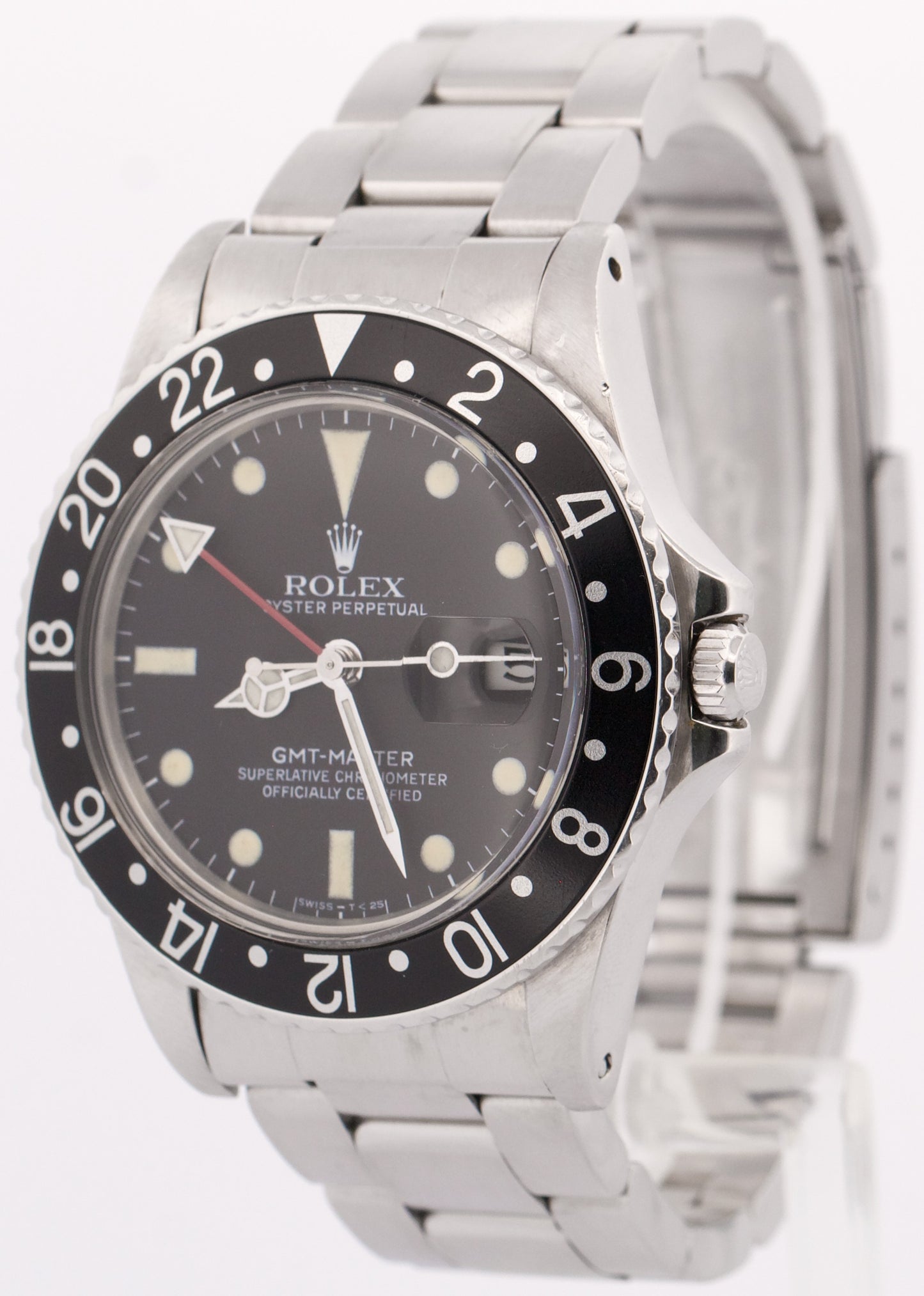 Rolex GMT-Master Black Red Date MATTE Stainless Steel PATINA 40mm Oyster 16750
