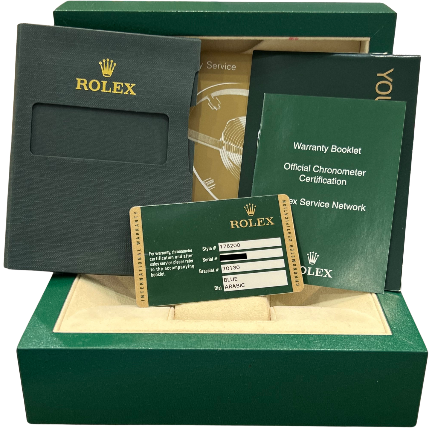 MINT PAPERS Rolex Oyster Perpetual Blue 26mm Stainless Steel Watch 176200 BOX