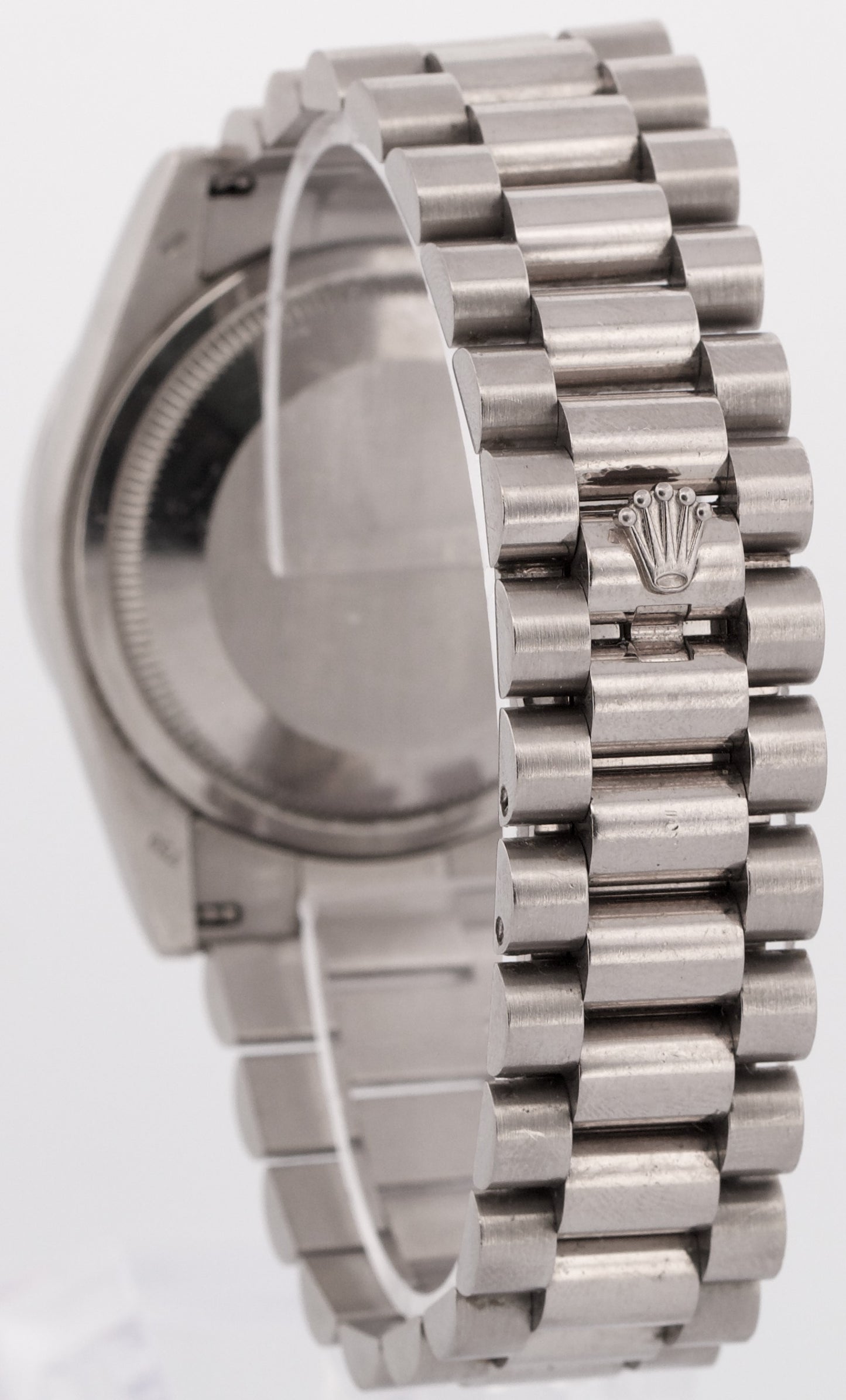 Rolex Day-Date President 36mm SILVER CONCENTRIC DIAMOND 18K Gold 118389 Watch