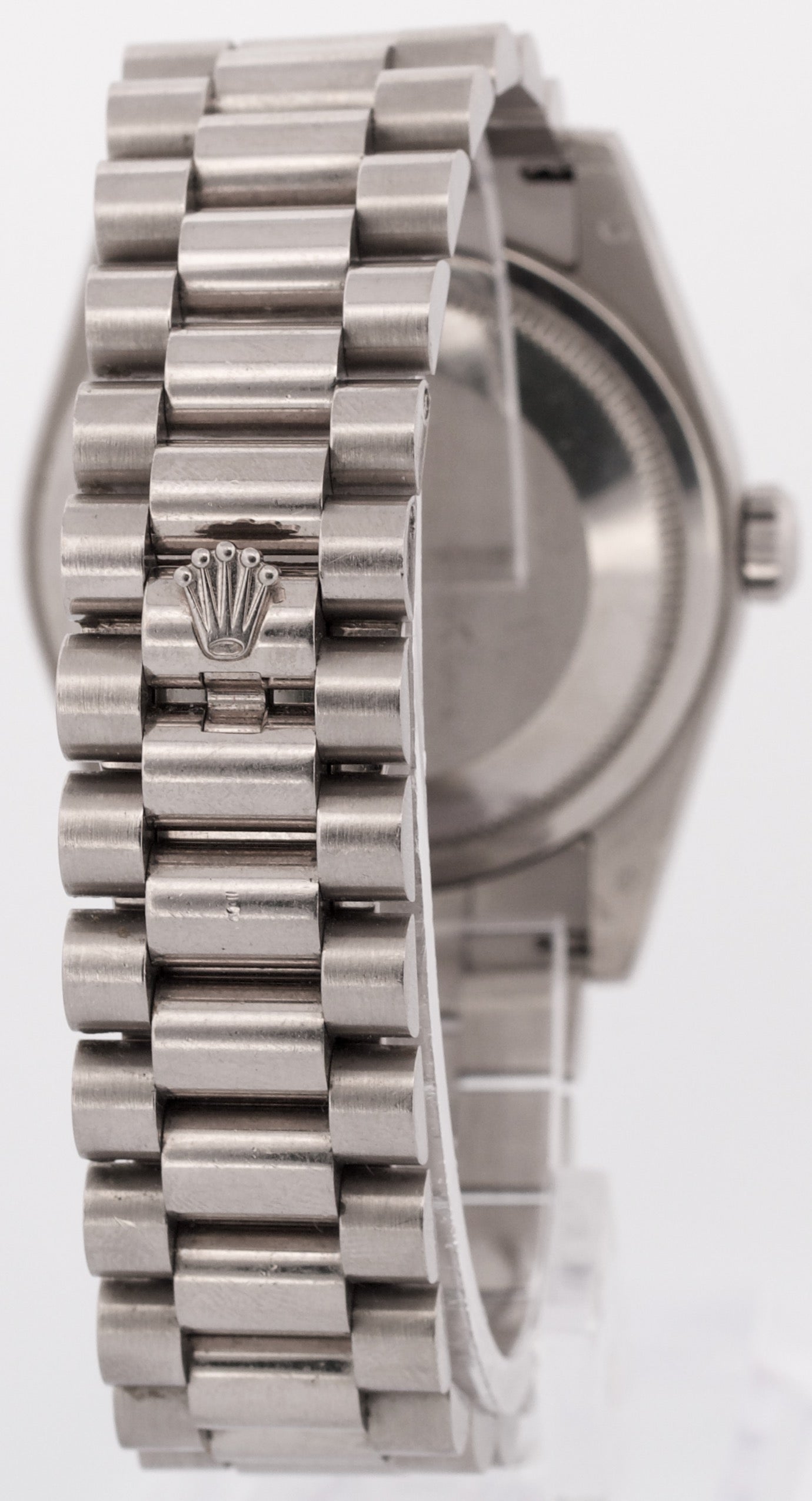 Rolex Day-Date President 36mm SILVER CONCENTRIC DIAMOND 18K Gold 118389 Watch