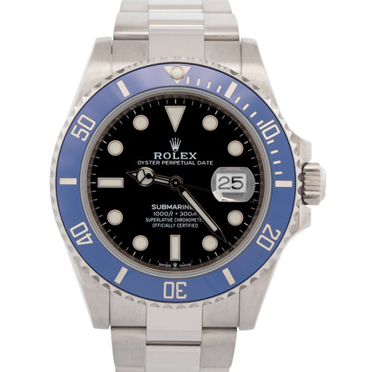 PAPERS Rolex Submariner 18K White Gold 41mm COOKIE MONSTER Watch 126619 LB BOX