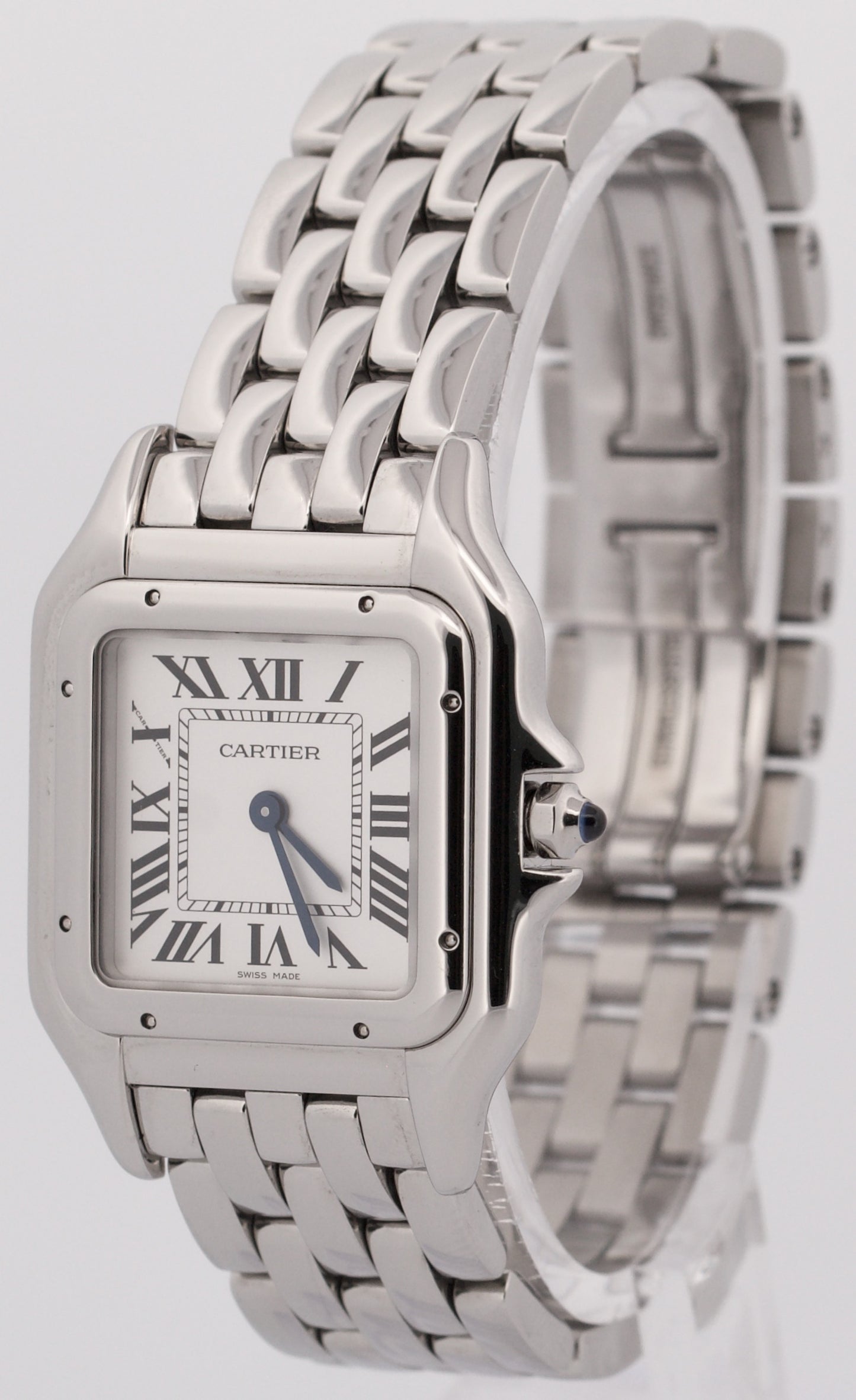 Ladies Cartier Panthere Stainless Steel WHITE Roman 27mm Quartz 4016 WSPN0007