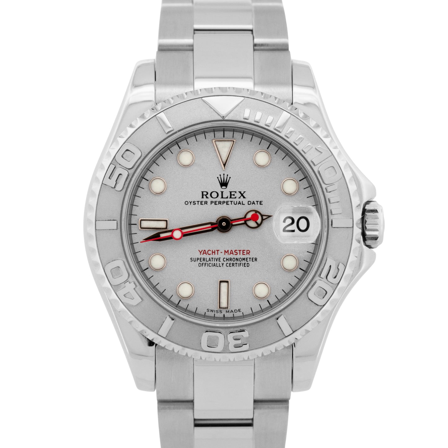 2021 Service Rolex Yacht-Master Mid-Size PLATINUM Stainless 35mm Watch 168622