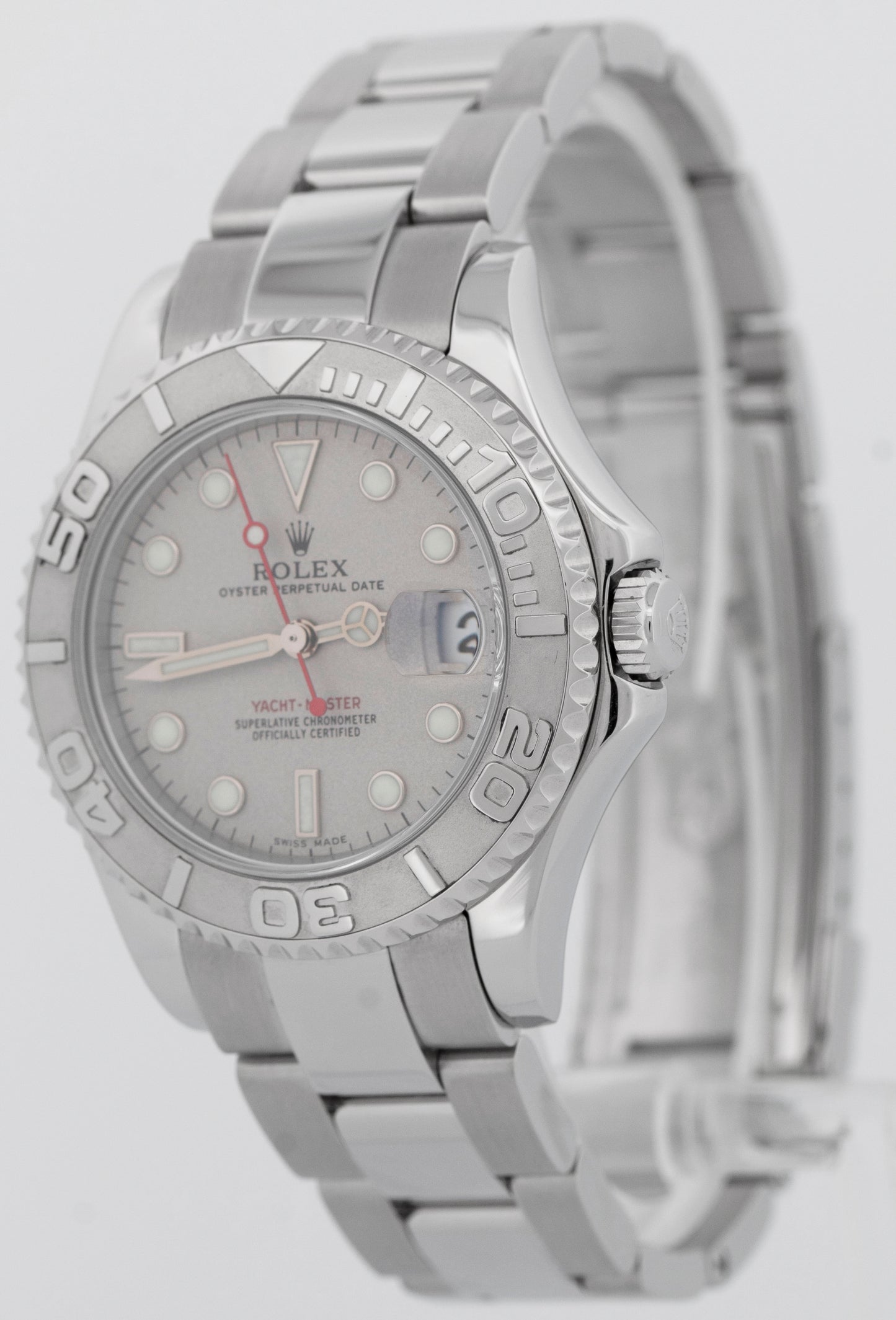 2021 Service Rolex Yacht-Master Mid-Size PLATINUM Stainless 35mm Watch 168622