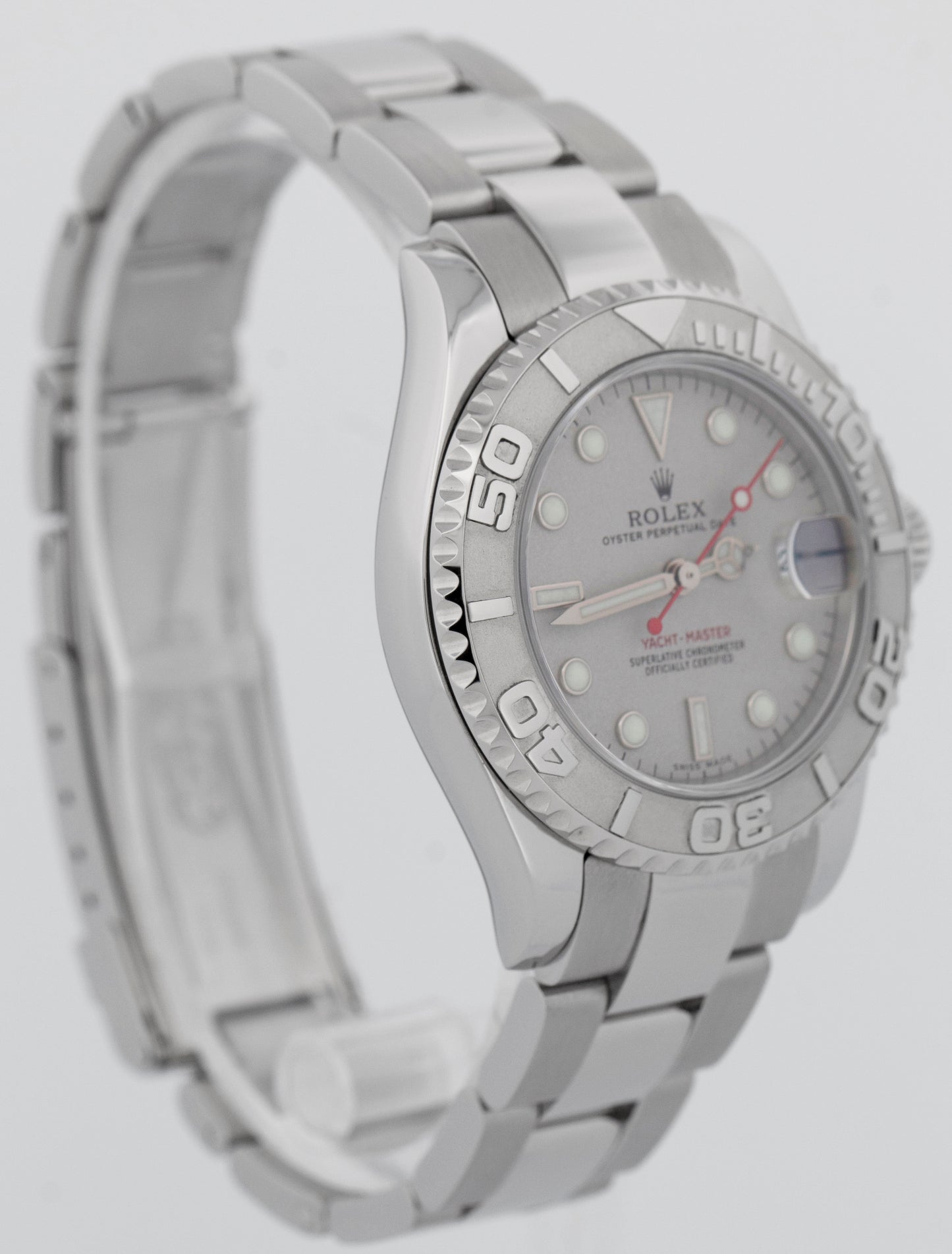 2021 Service Rolex Yacht-Master Mid-Size PLATINUM Stainless 35mm Watch 168622