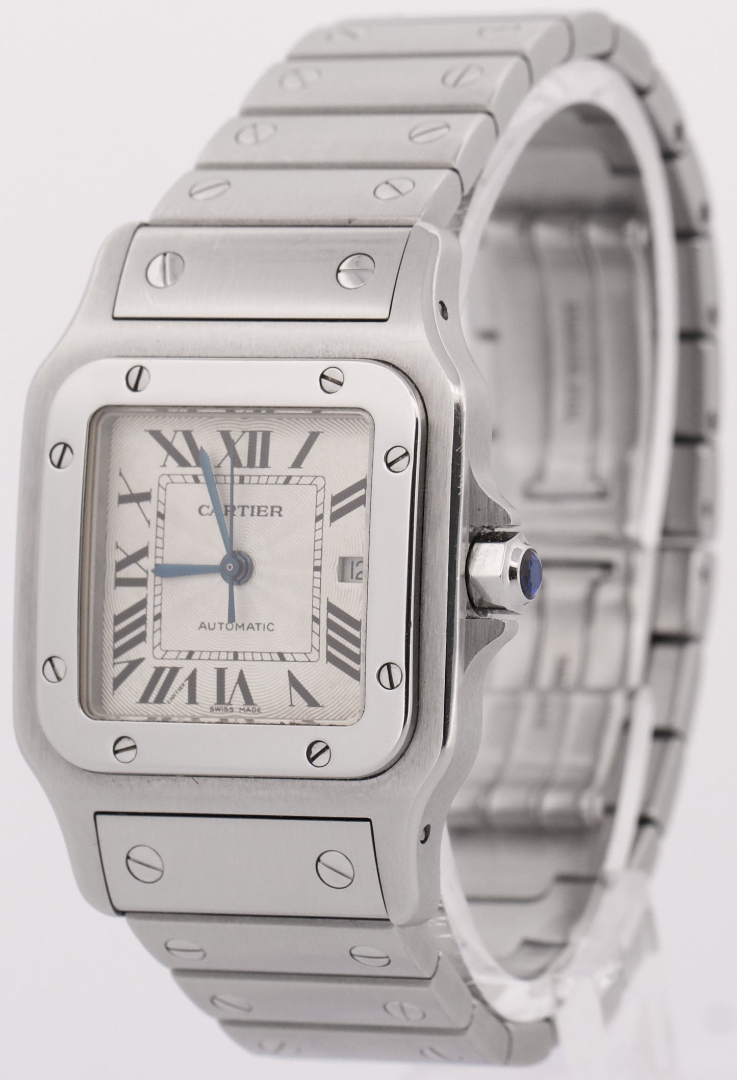 UNPOLISHED Cartier Santos Galbee 29mm IVORY ROMAN Steel Automatic 2319 W20055D6