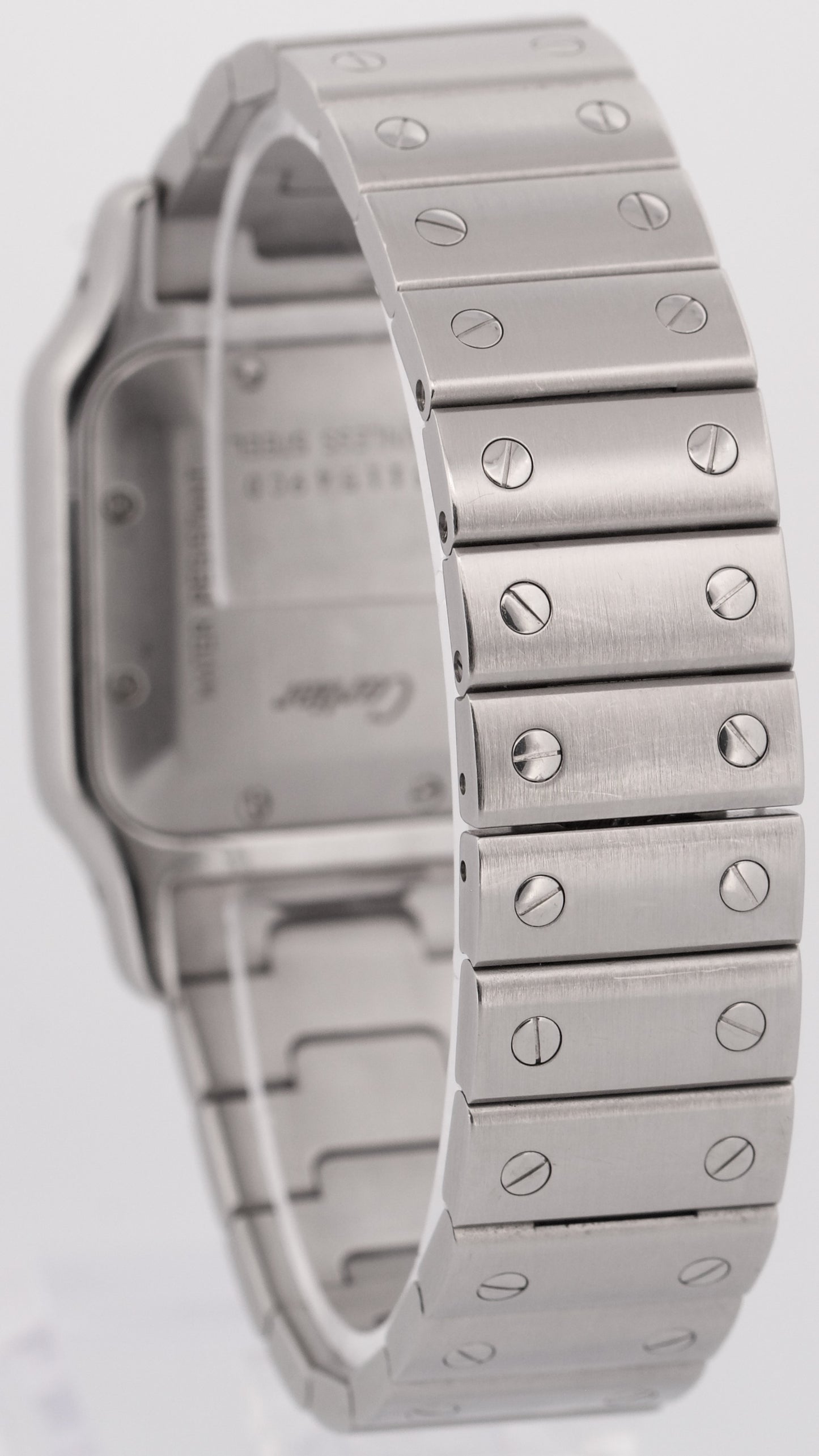 UNPOLISHED Cartier Santos Galbee 29mm IVORY ROMAN Steel Automatic 2319 W20055D6