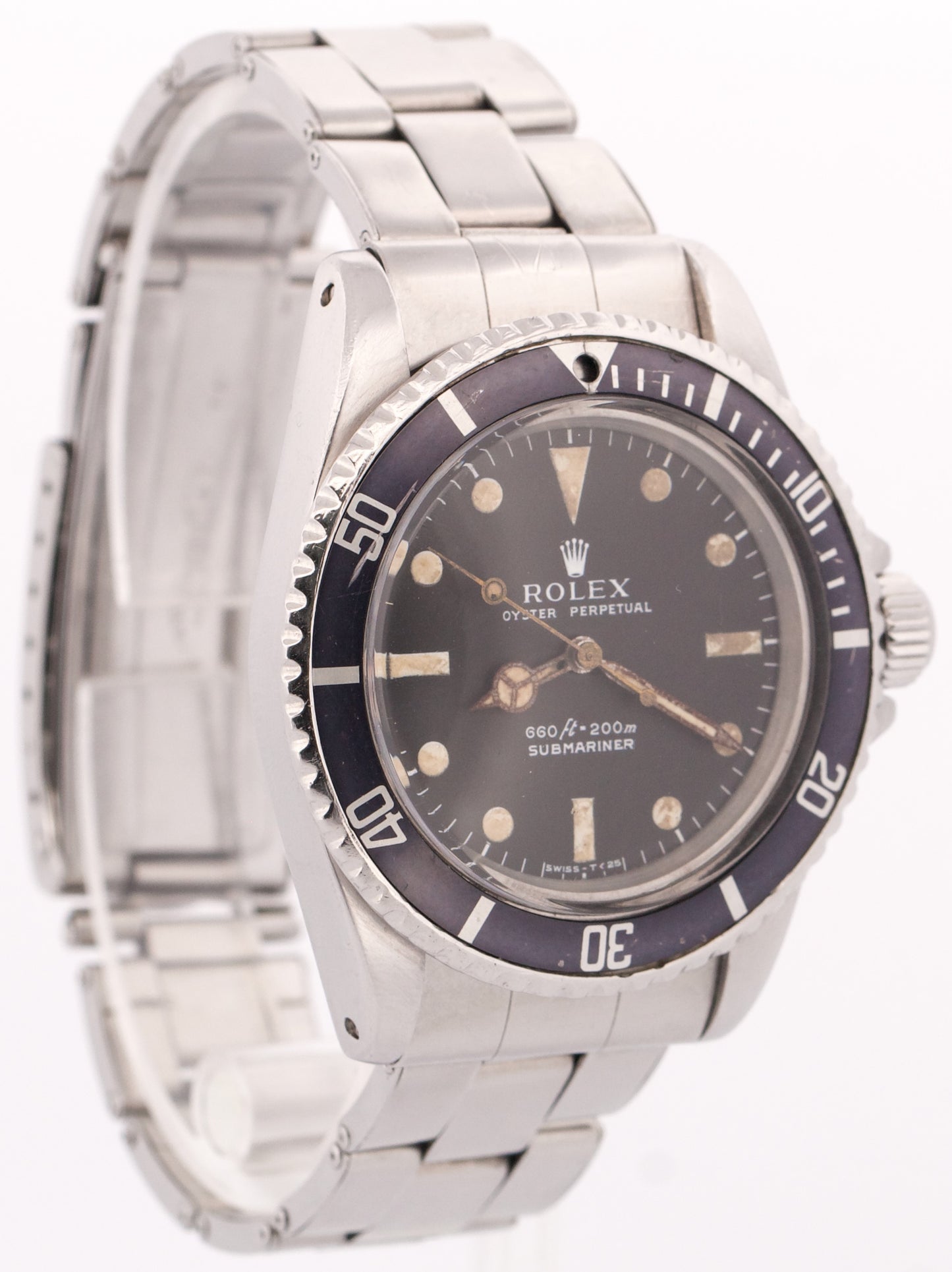 VINTAGE 1966 Rolex Submariner PATINA Black 40mm Stainless Steel Automatic 5513