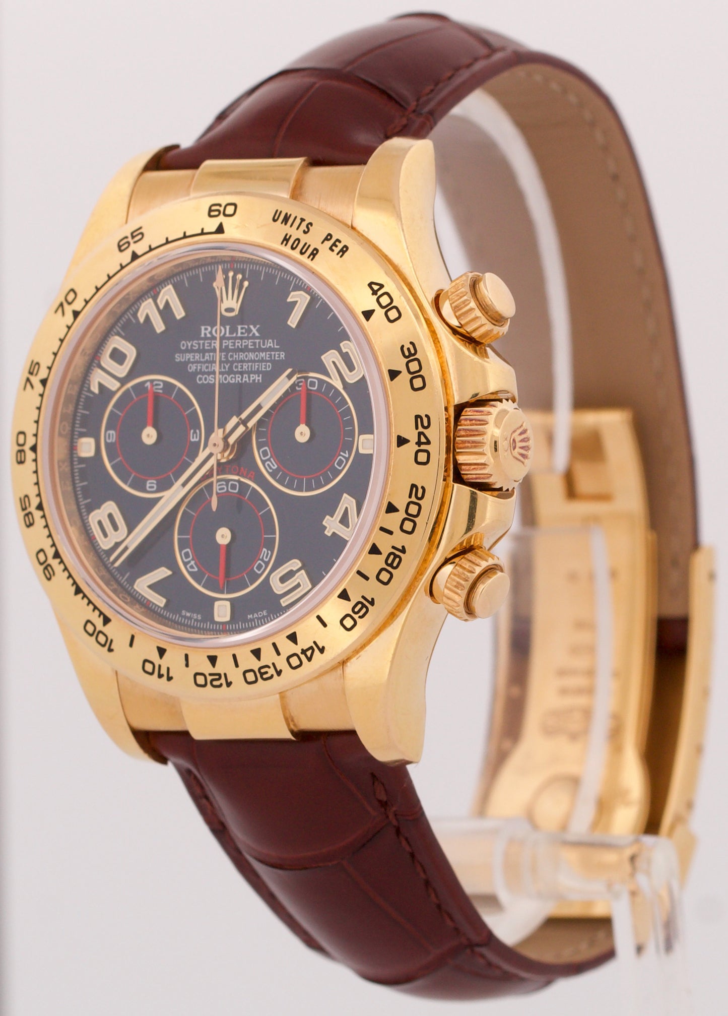 2024 RSC PAPERS Rolex Daytona BLUE RACING Leather 18K Yellow Gold 116518 BOX