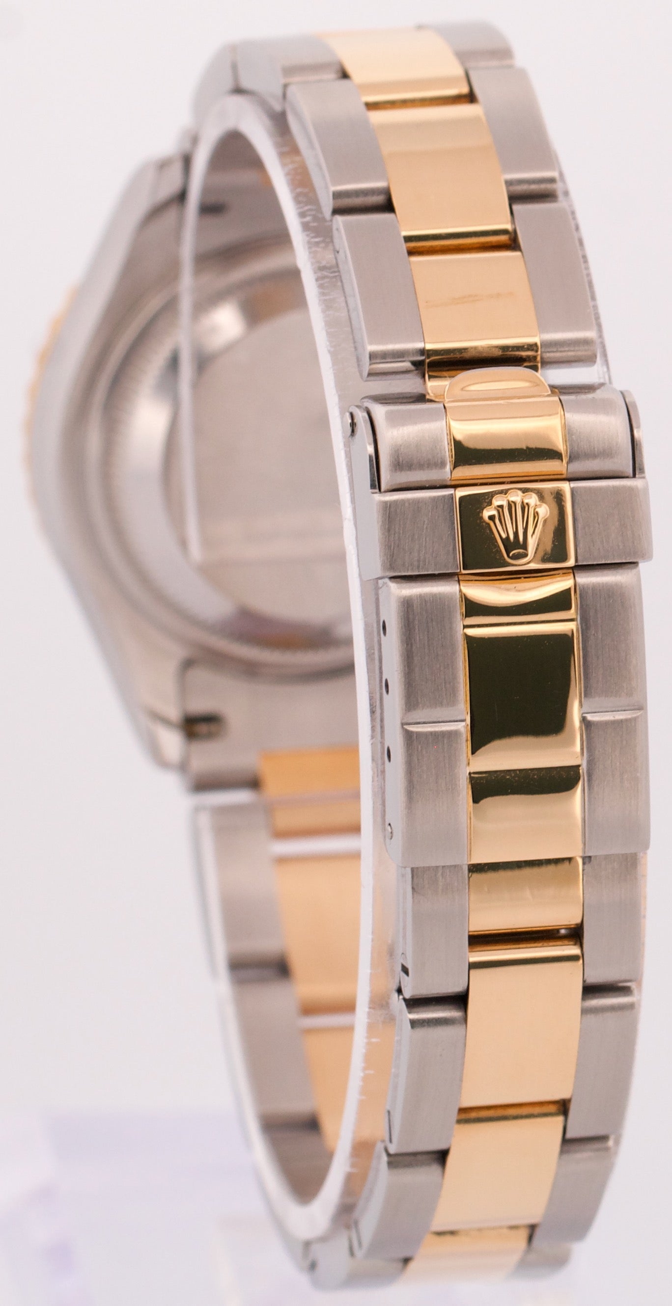 Ladies Rolex Yacht-Master 29mm BLUE 18K Yellow Gold Steel Two-Tone Watch 69623