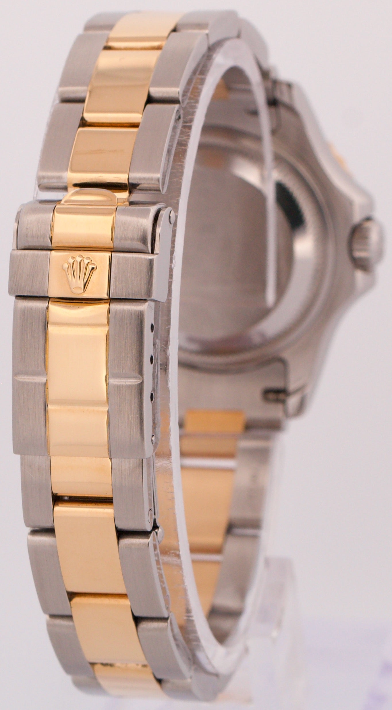 Ladies Rolex Yacht-Master 29mm BLUE 18K Yellow Gold Steel Two-Tone Watch 69623