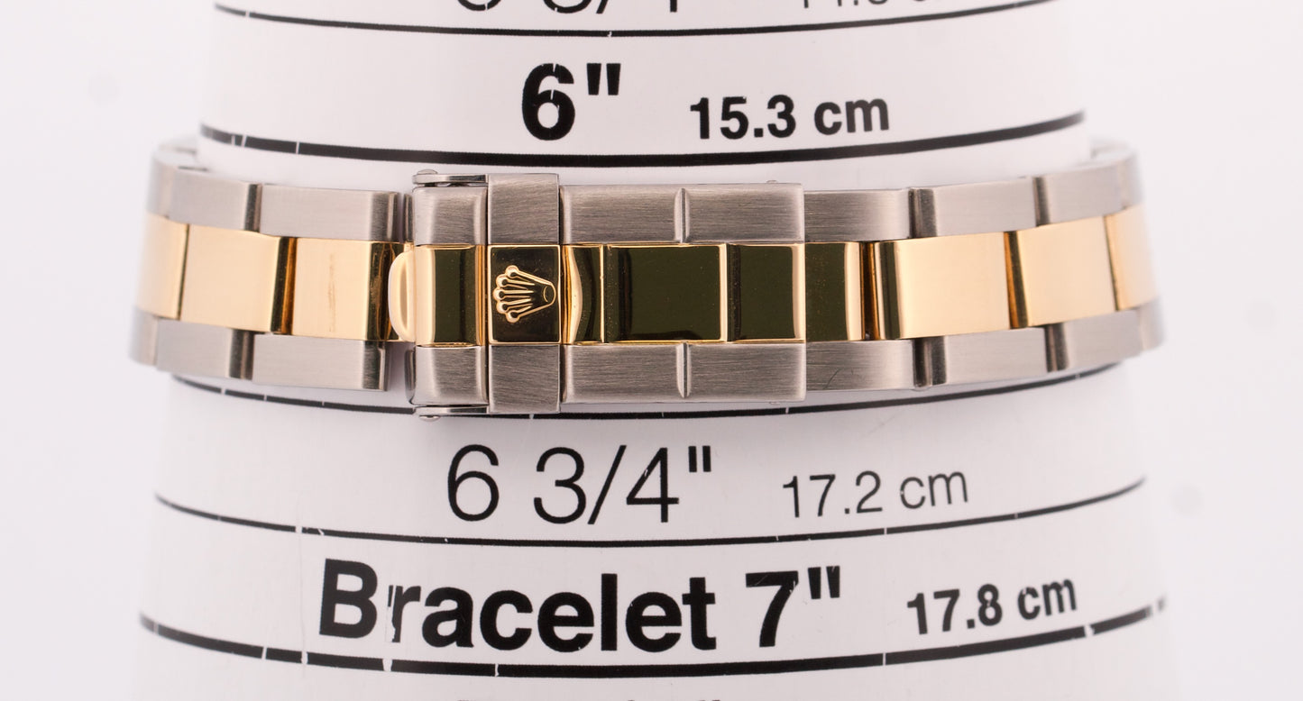 Ladies Rolex Yacht-Master 29mm BLUE 18K Yellow Gold Steel Two-Tone Watch 69623