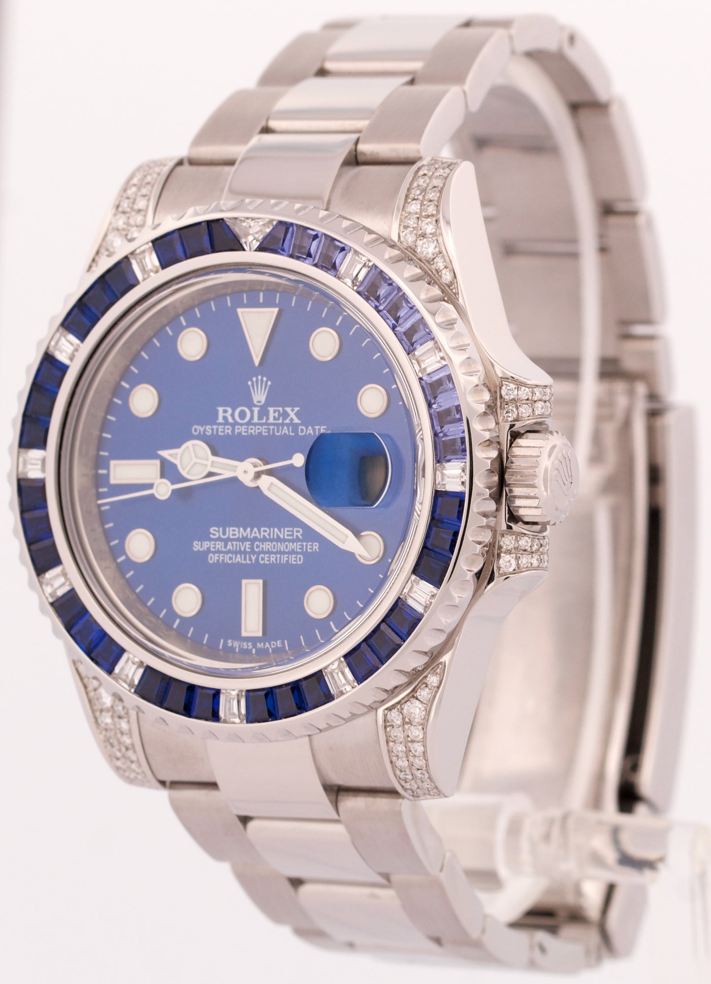Rolex Submariner Date BLUE DIAMOND SAPPHIRE Stainless Steel 40mm 116610 Watch