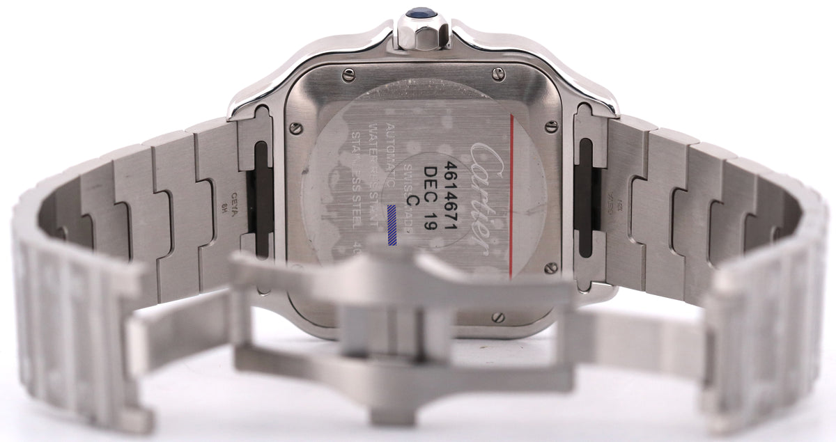 Unworn 2021 Cartier Santos 4072 WSSA0030 39.8mm Blue Roman Steel Box Papers