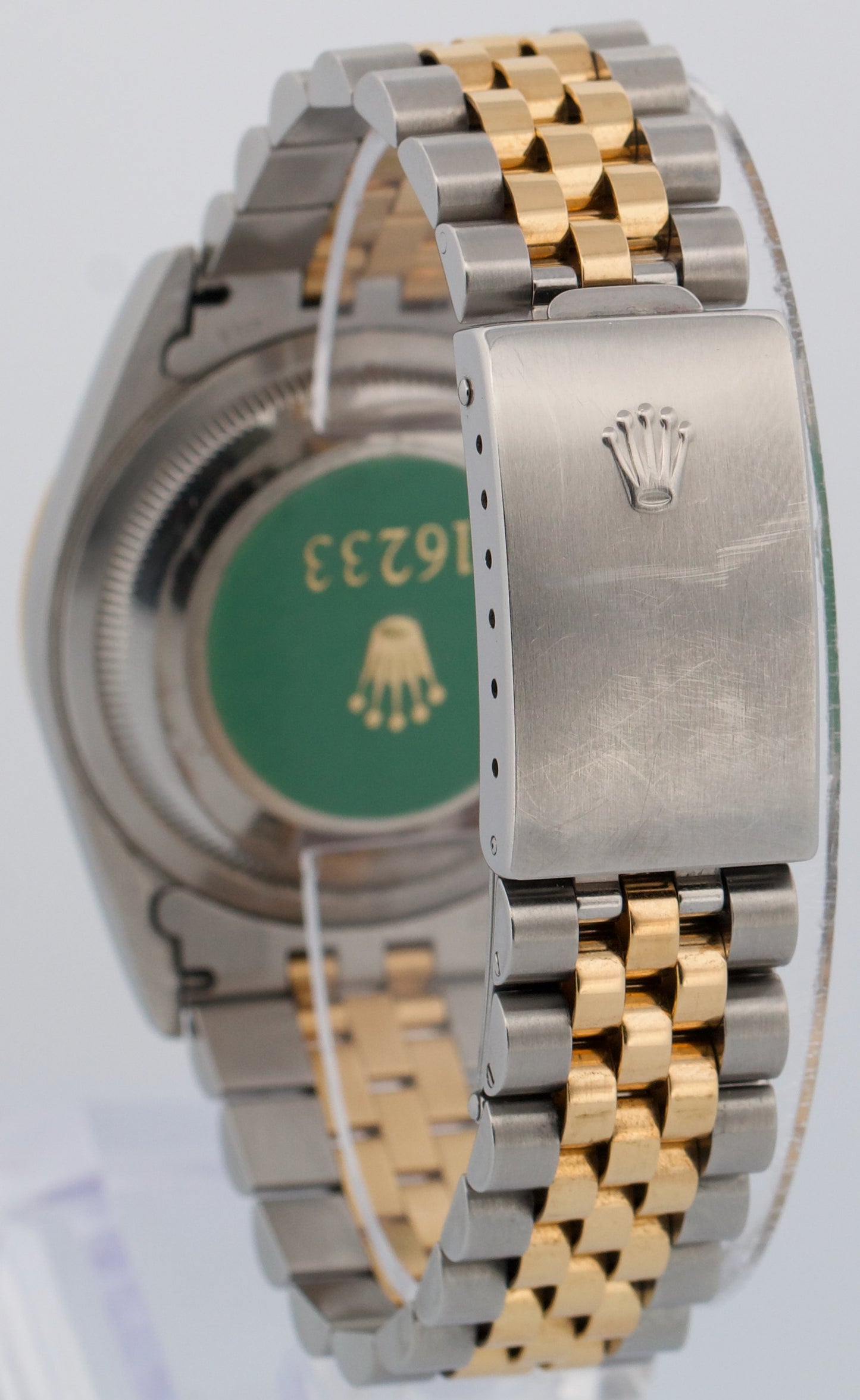 UNPOLISHED PAPERS Rolex DateJust 36mm CHAMPAGNE DIAMOND 18K JUBILEE 16233 BOX