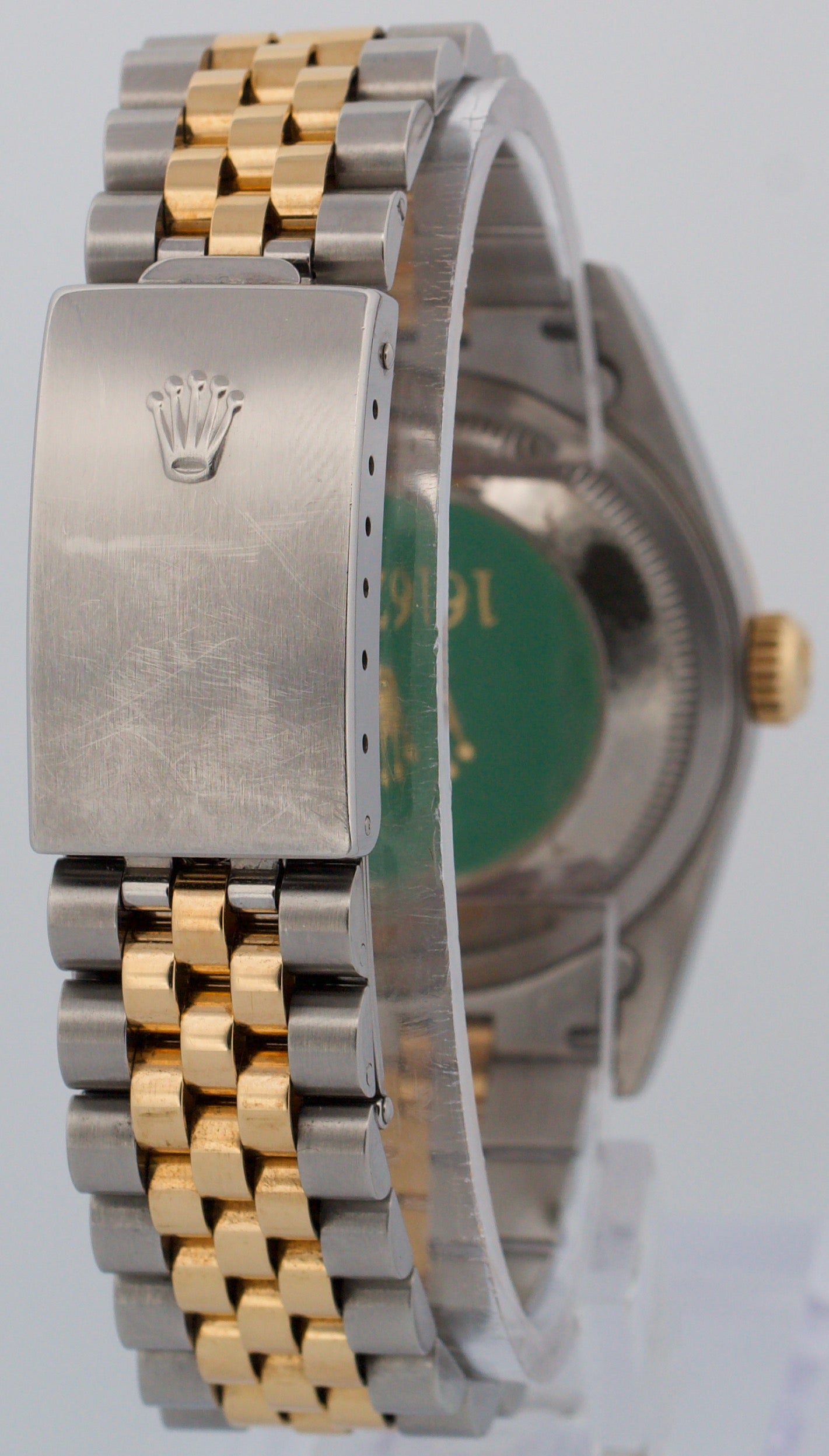 UNPOLISHED PAPERS Rolex DateJust 36mm CHAMPAGNE DIAMOND 18K JUBILEE 16233 BOX