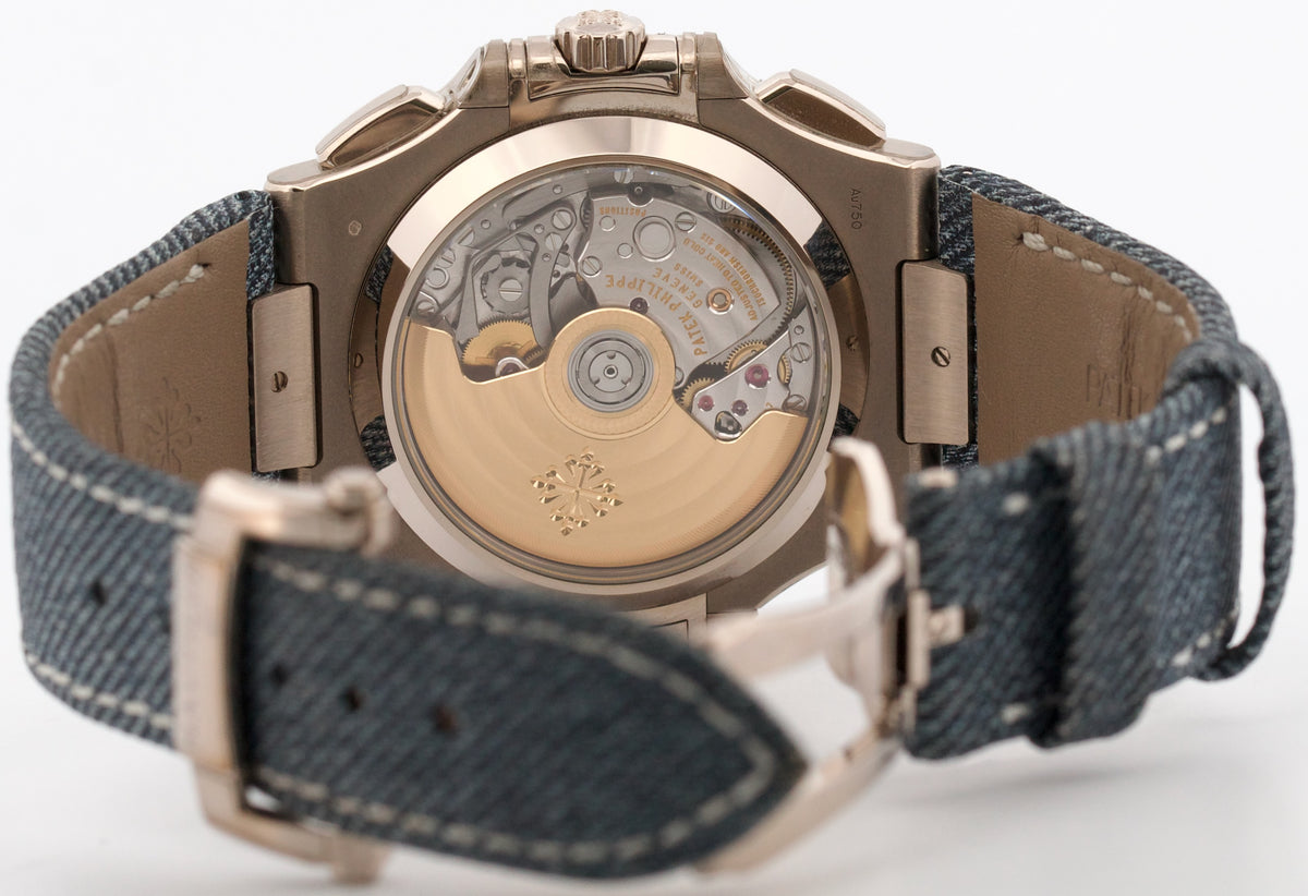 2024 Patek Philippe Nautilus 5980/60G-001 Denim Blue 18K White Gold Box Papers