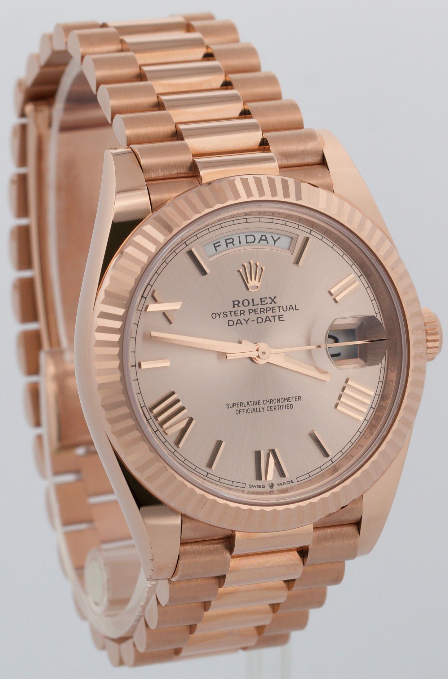 2024 PAPERS Rolex Day-Date President 40mm SUNDUST ROMAN 18K Rose Gold 228235 BOX