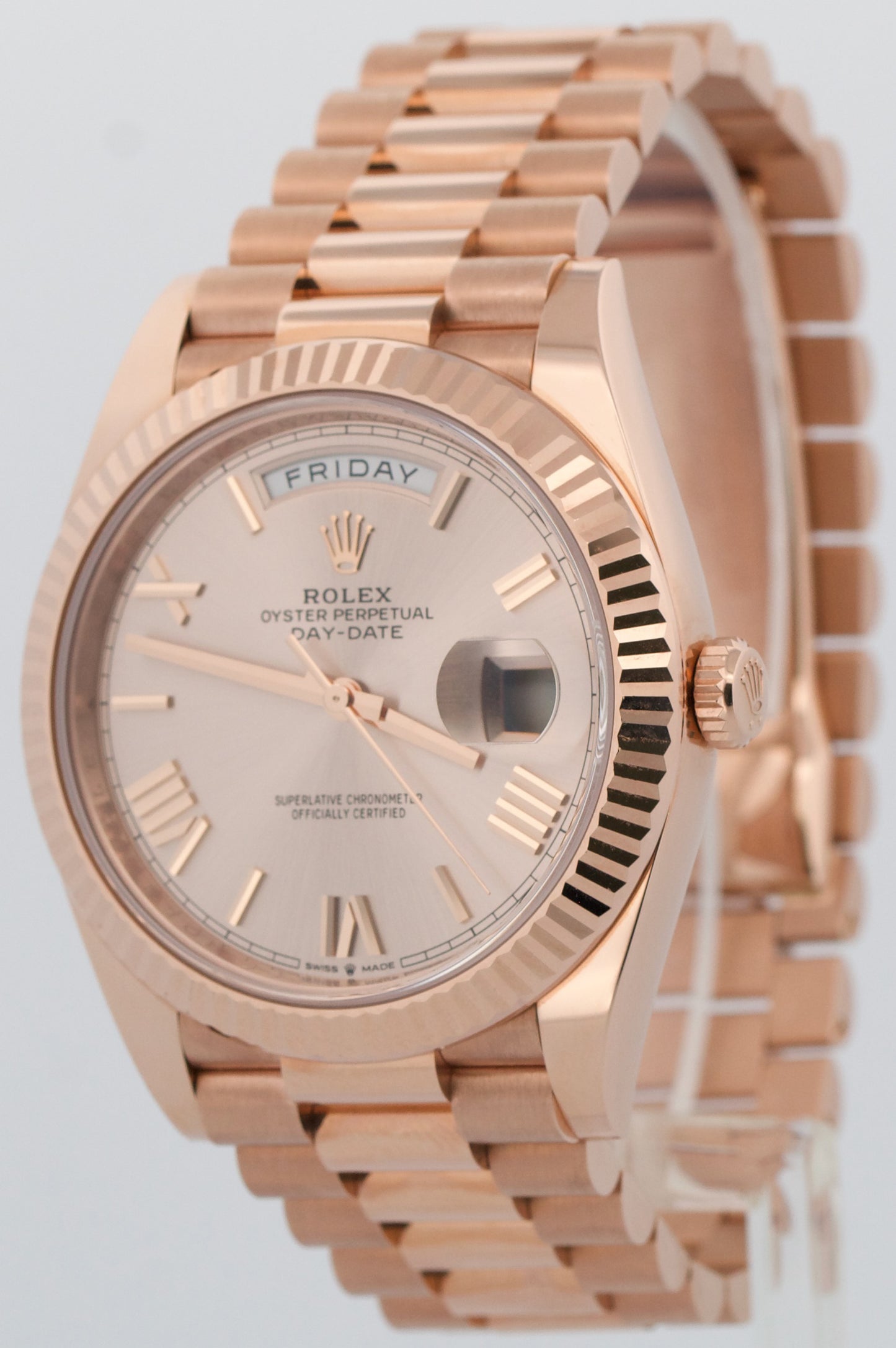 2024 PAPERS Rolex Day-Date President 40mm SUNDUST ROMAN 18K Rose Gold 228235 BOX