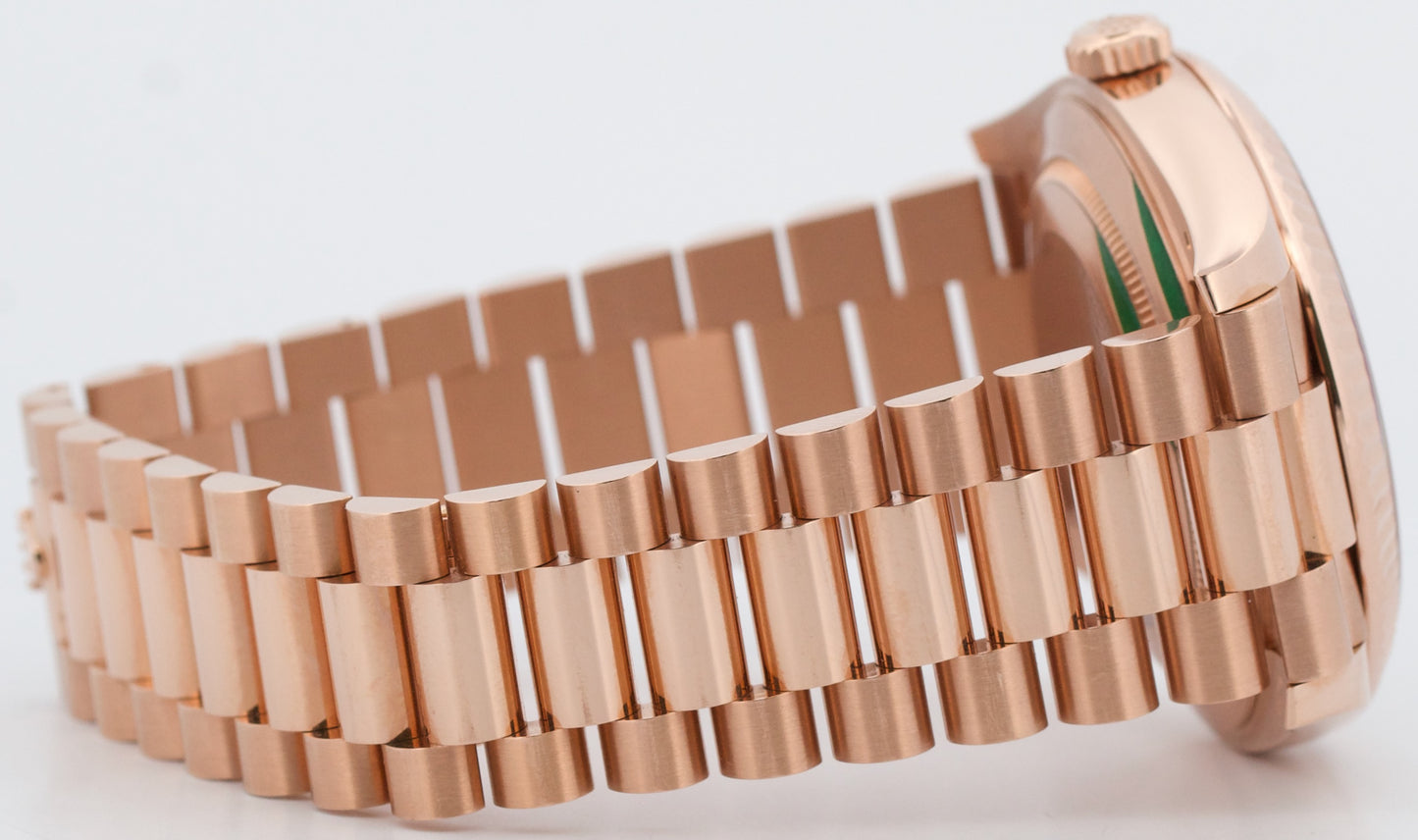 2024 PAPERS Rolex Day-Date President 40mm SUNDUST ROMAN 18K Rose Gold 228235 BOX