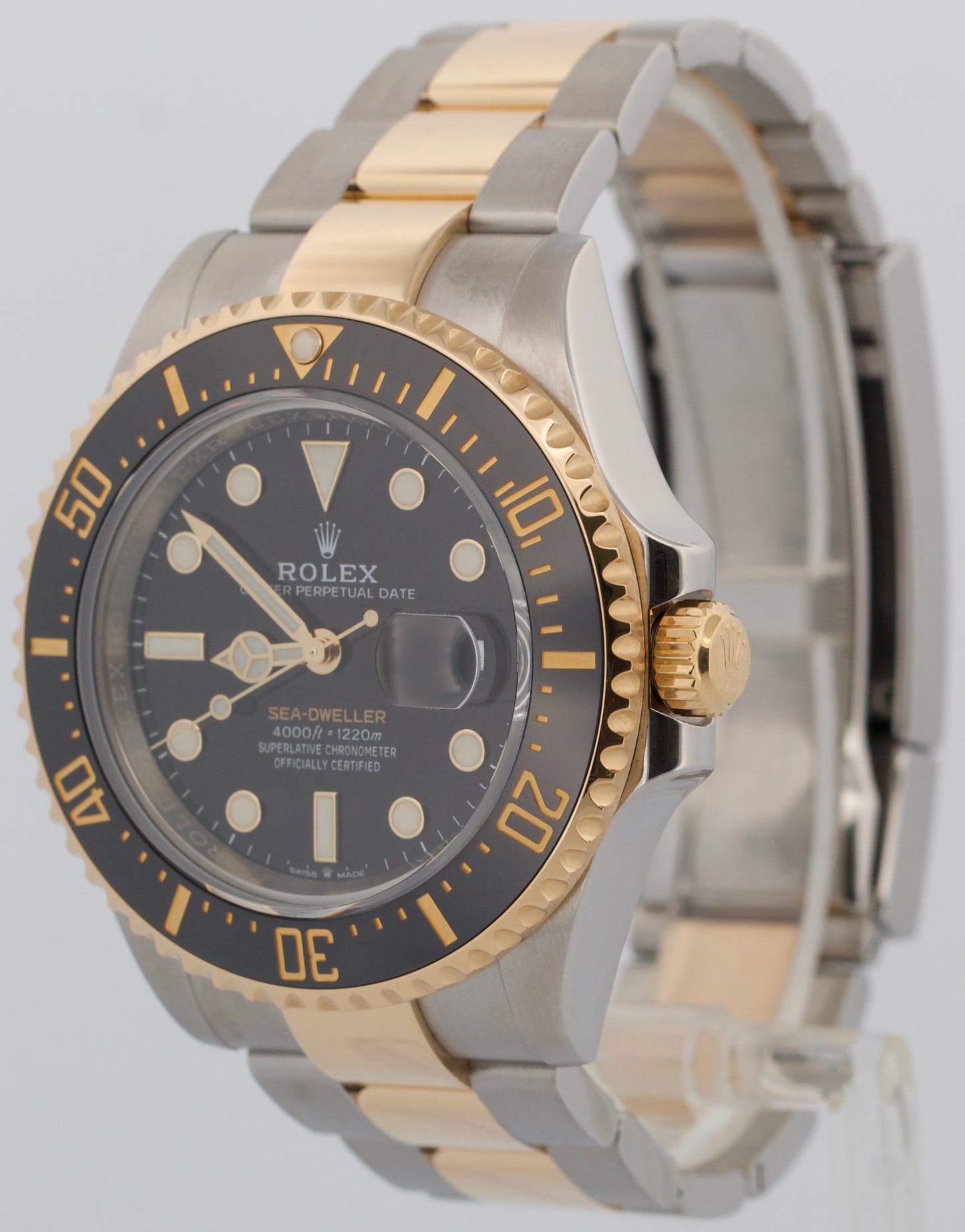 Rolex Sea-Dweller 43mm BLACK Two-Tone 18K Yellow Gold Steel Ceramic Watch 126603