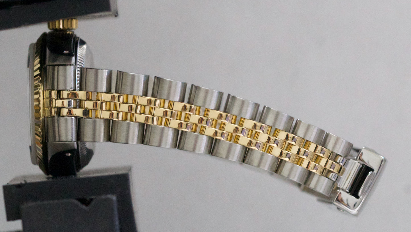 Ladies Rolex DateJust 26mm FACTORY SILVER DIAMOND 18K Gold Steel JUBILEE 69173