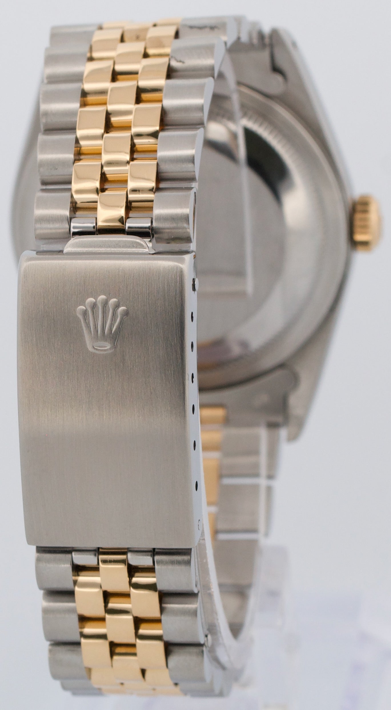 Rolex DateJust 36mm BLUE 18K Yellow Gold Stainless Steel JUBILEE Watch 16233