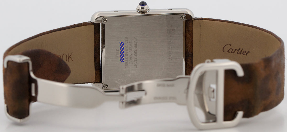 Cartier Tank Solo Large 3169 / W5200016 Leopard 34mm x 27mm Steel Leather Watch