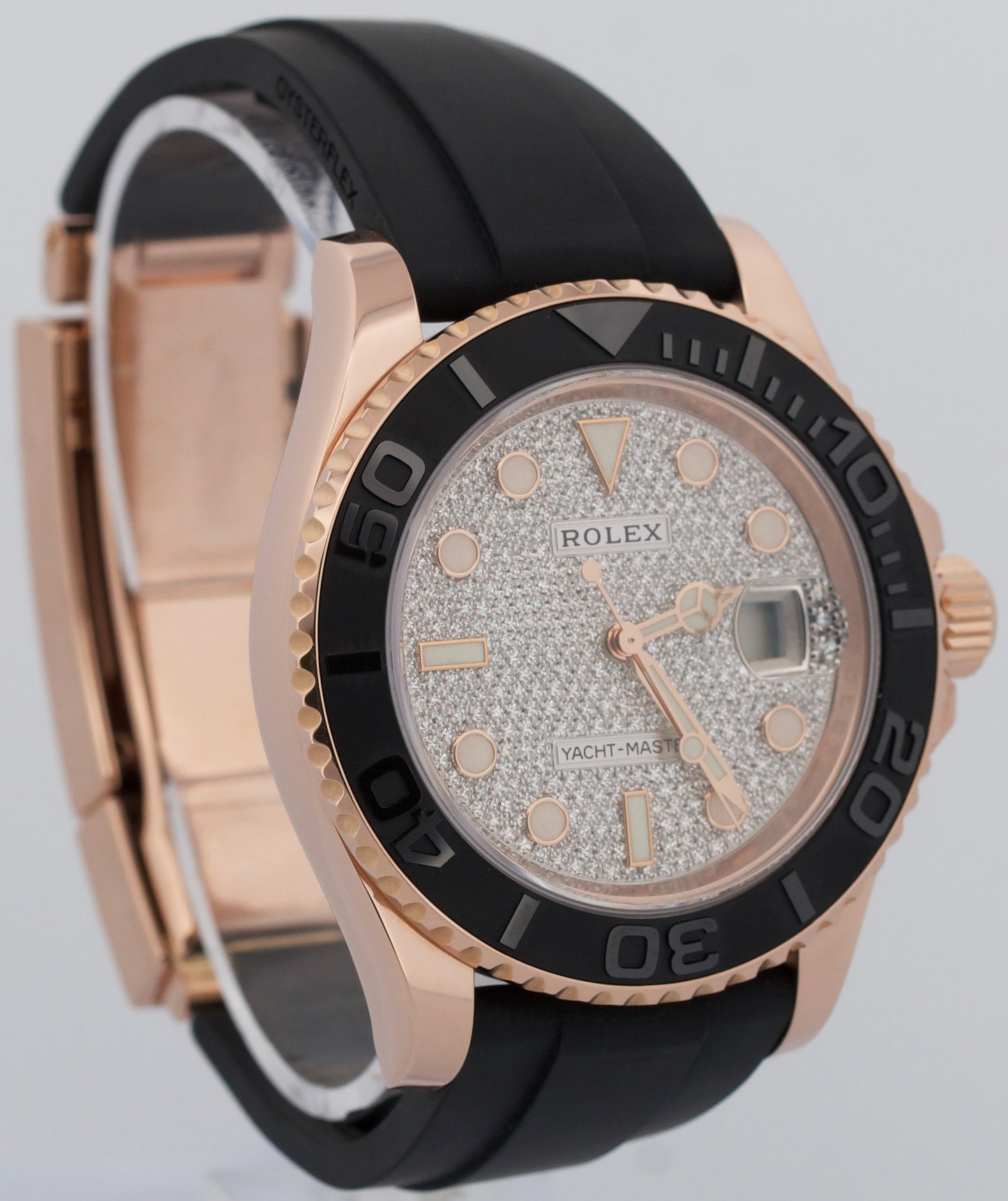 2021 PAPERS Rolex Yacht-Master FACTORY PAVE DIAMOND Oysterflex 40mm 126655 BOX