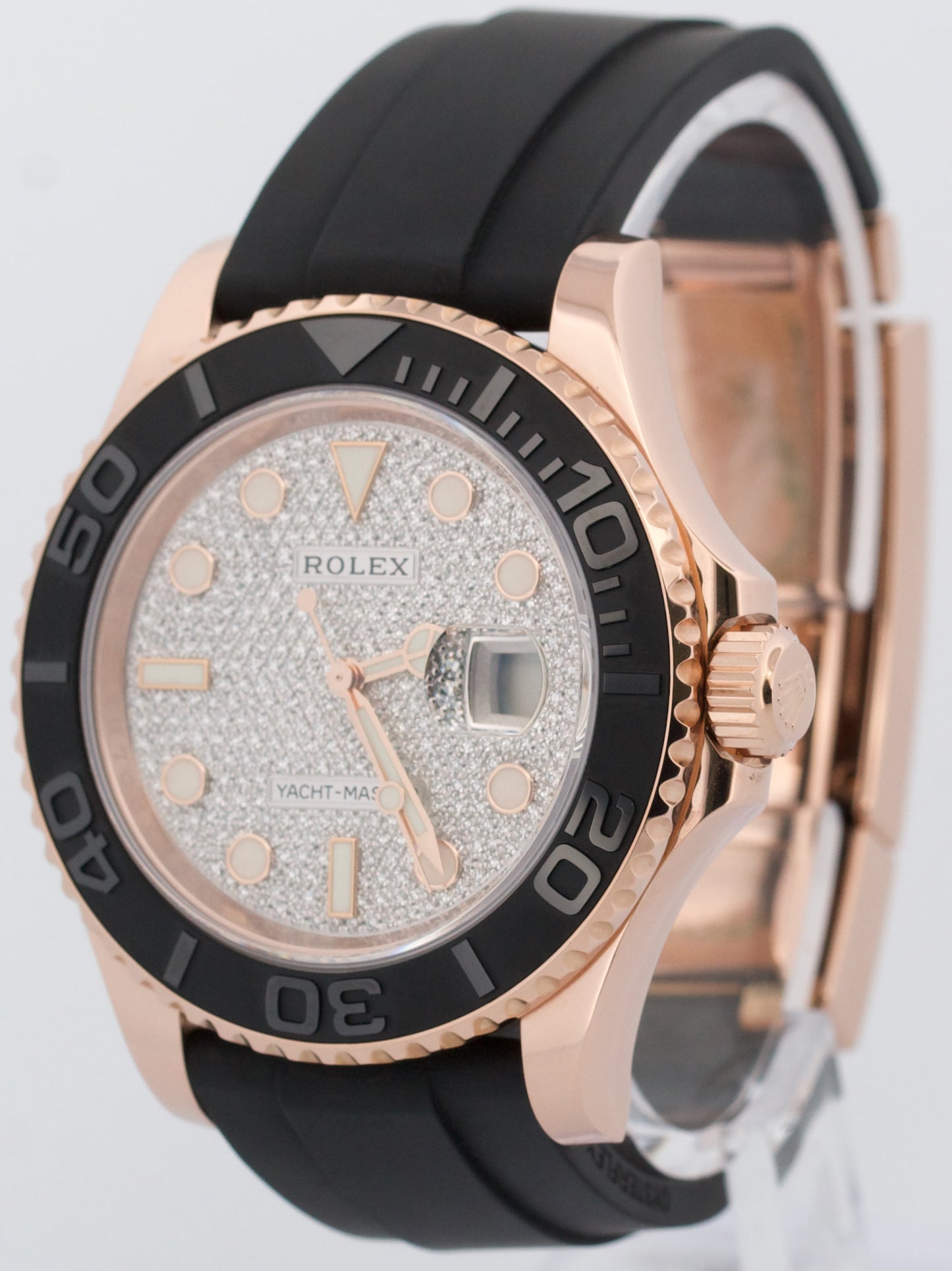2021 PAPERS Rolex Yacht-Master FACTORY PAVE DIAMOND Oysterflex 40mm 126655 BOX