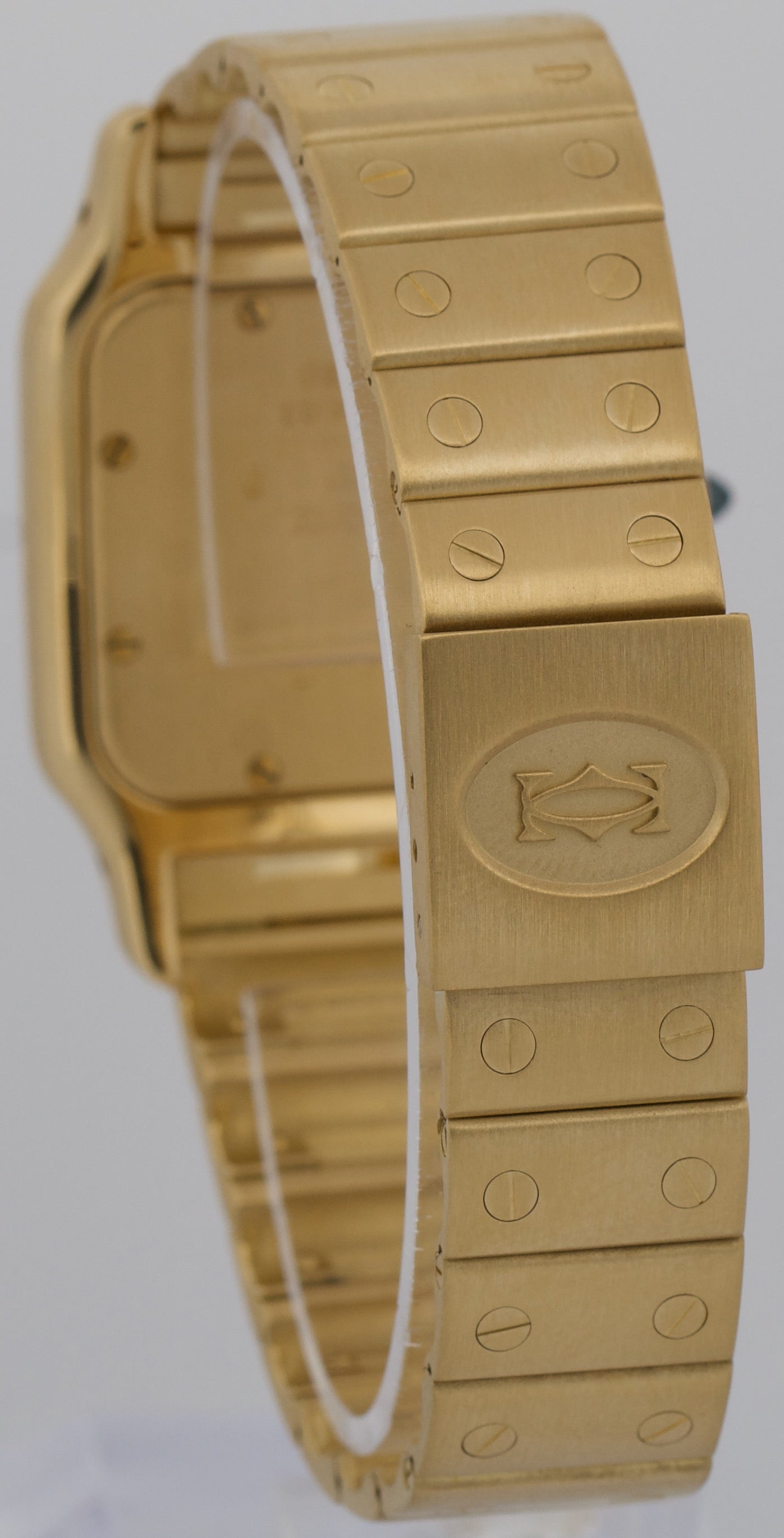 Ladies Cartier Santos Galbee 29mm IVORY 18K Yellow Gold Quartz 889701 W20009C5