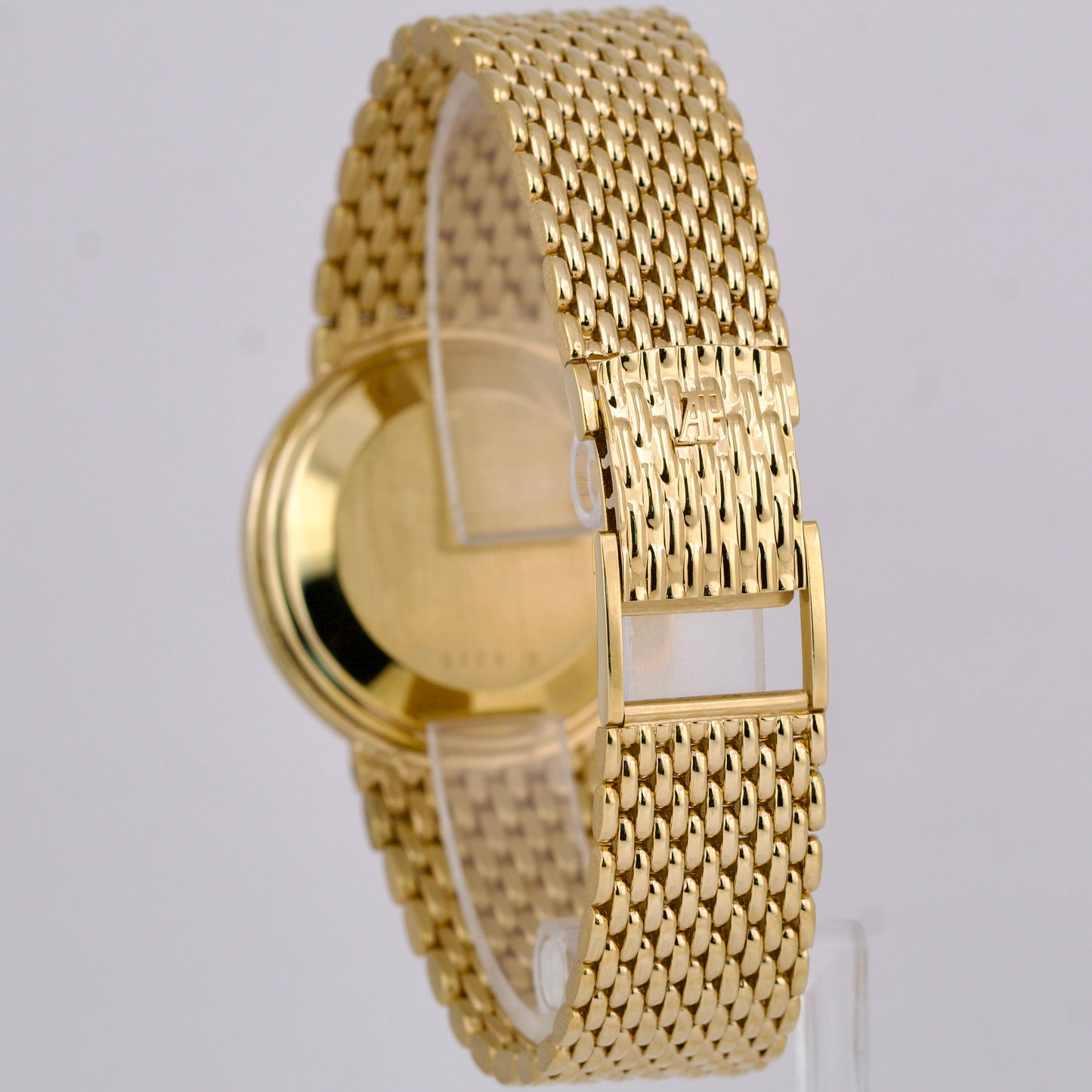 Audemars Piguet Day-Date OWL 33mm White 18K Yellow Gold Automatic Watch 25574BA