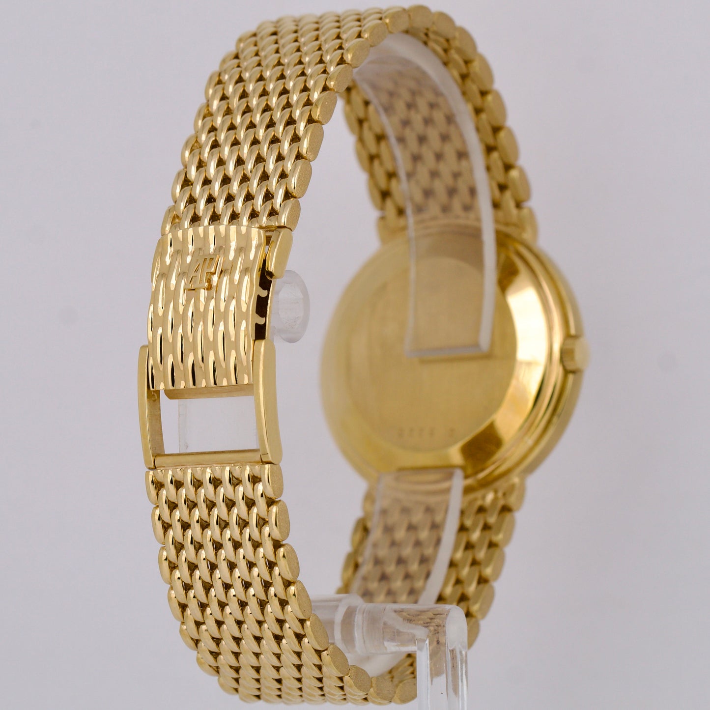 Audemars Piguet Day-Date OWL 33mm White 18K Yellow Gold Automatic Watch 25574BA