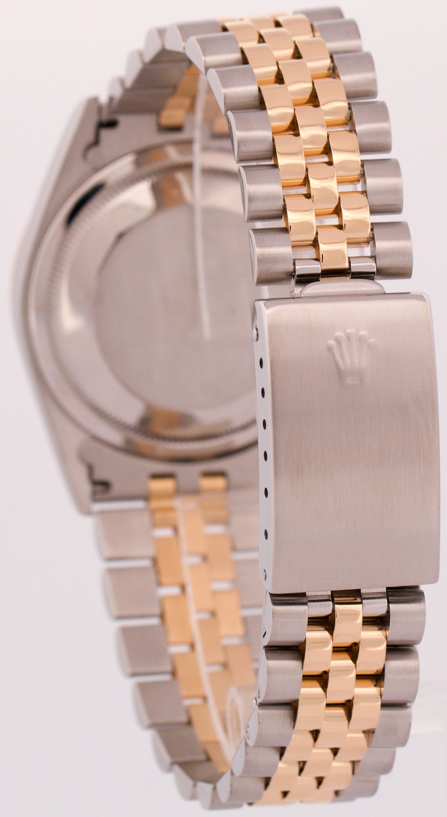 MINT Rolex DateJust 36mm CHAMPAGNE TAPESTRY 18K Yellow Gold JUBILEE Steel 16233