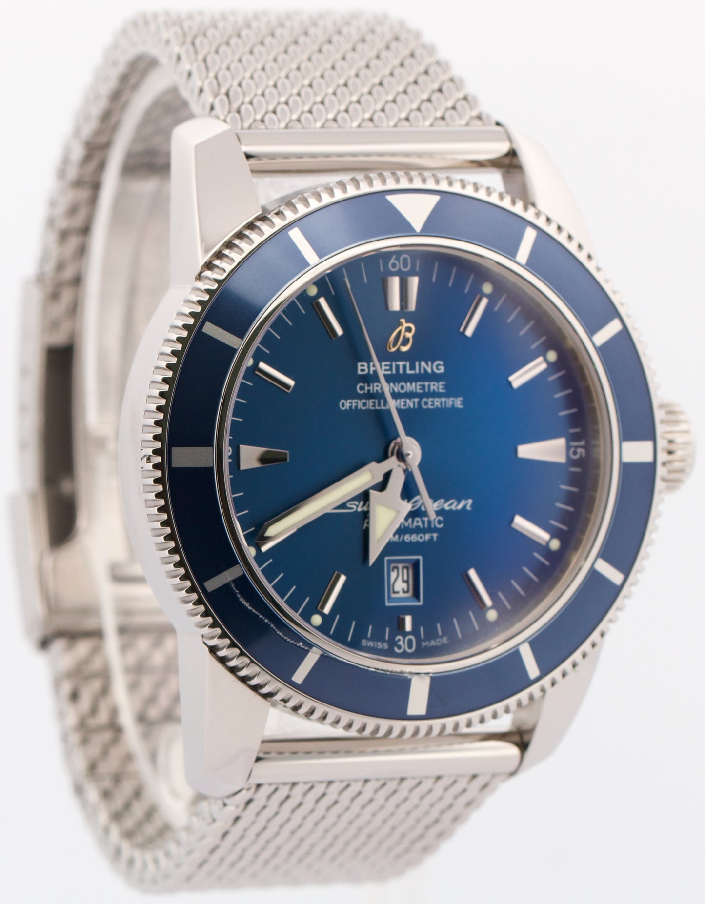 PAPERS Breitling Superocean Heritage BLUE Automatic Steel Date 46mm A17320 BOX