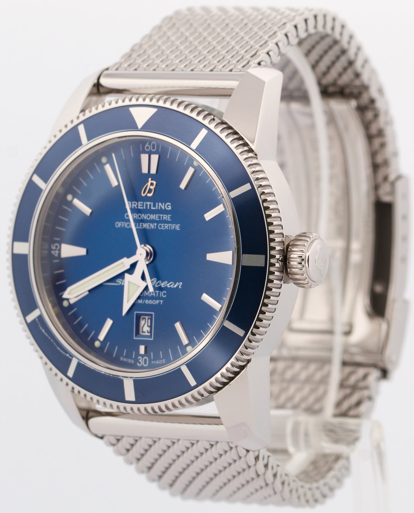 PAPERS Breitling Superocean Heritage BLUE Automatic Steel Date 46mm A17320 BOX