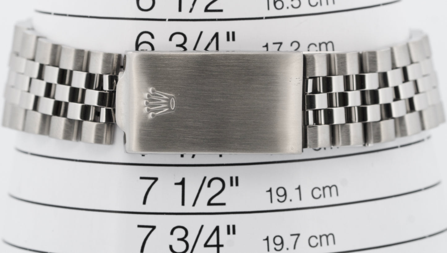Rolex DateJust 36mm SILVER Stainless Steel 18K White Gold JUBILEE Fluted 16014
