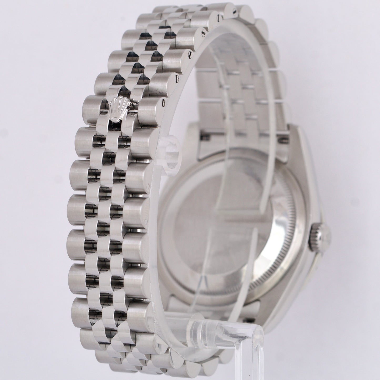 MINT Rolex DateJust 36mm BURGUNDY DIAMOND Stainless Steel Jubilee REHAUT 116234