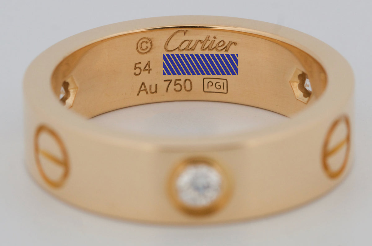 Cartier Love Ring Size 54 Diamond 18K Rose Gold