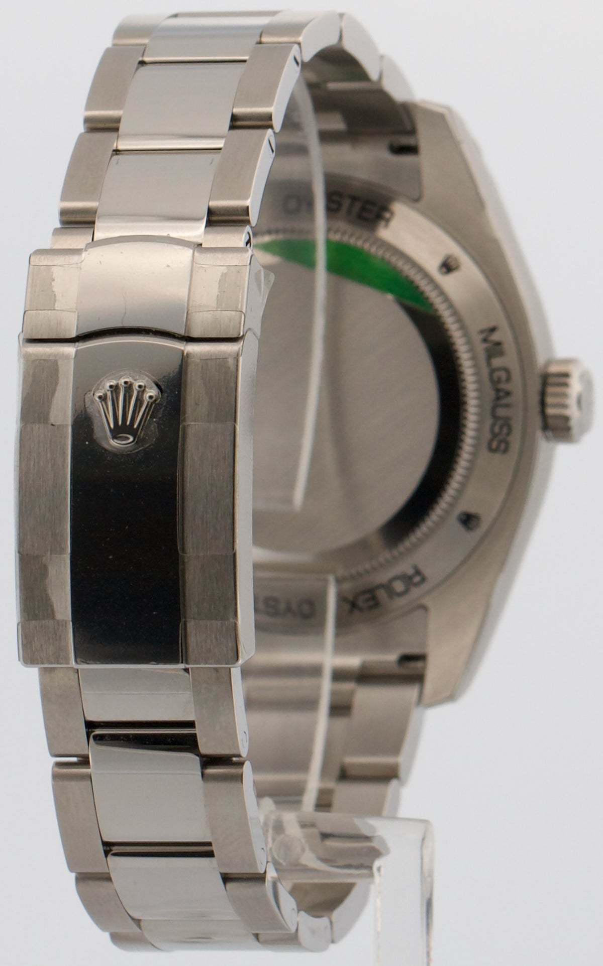 New Stickered 2021 Rolex Milgauss 116400 GV Black Green 40mm Steel Box Papers
