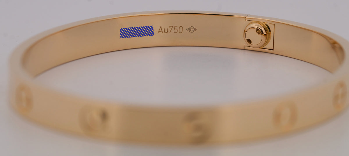 2019 Cartier Love Bracelet Size 18 18K Yellow Gold Papers