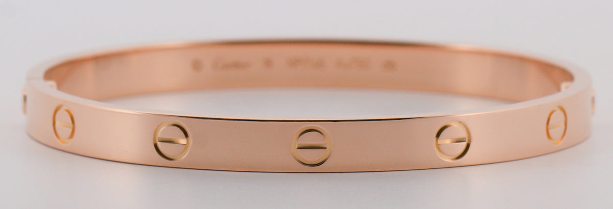 2021 Cartier Love Bracelet Size 18 18K Rose Gold Box Papers