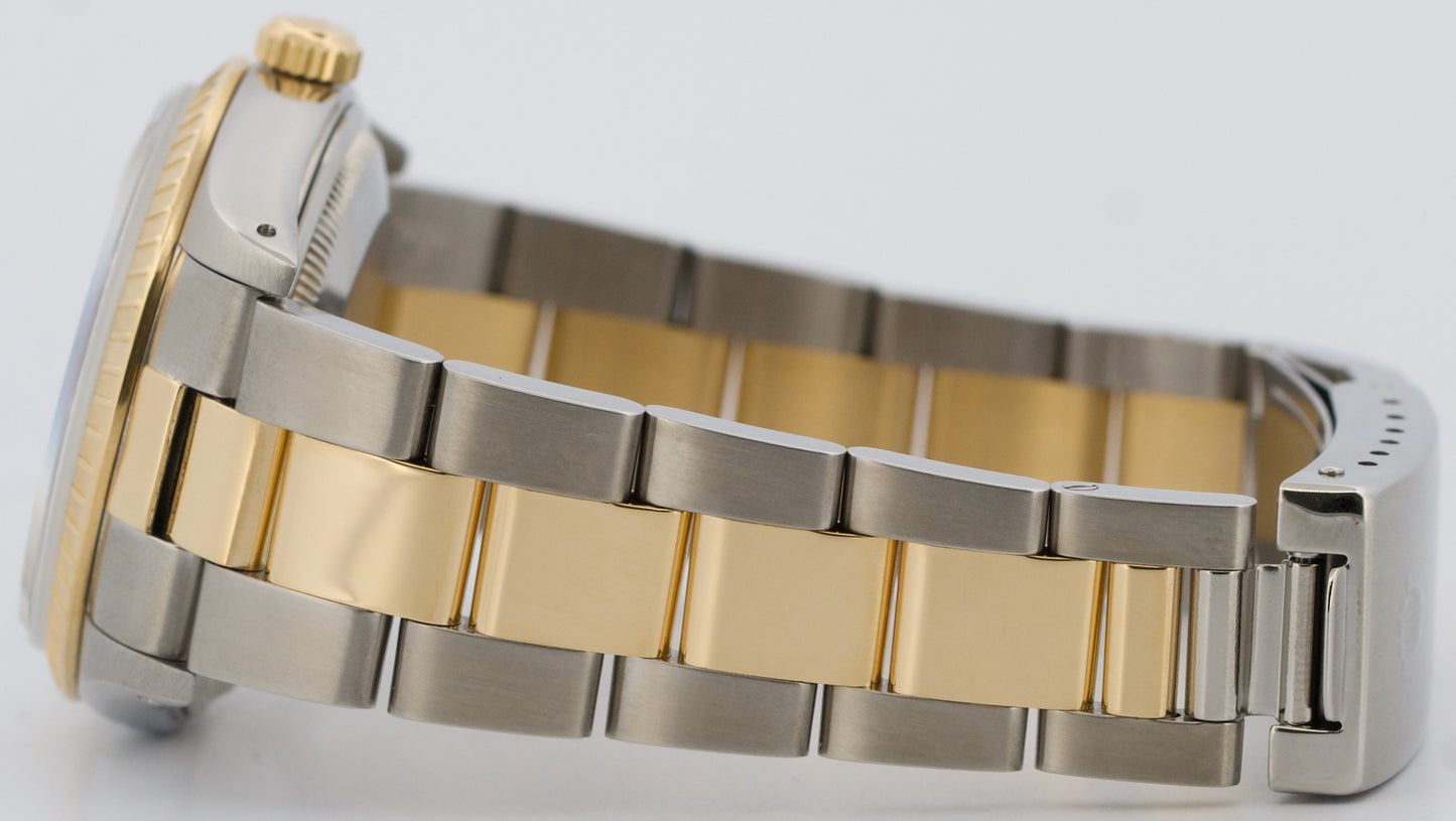 PAPERS Rolex Oyster Perpetual Date 34mm BLACK 18K Yellow Gold OYSTER 15233 BOX