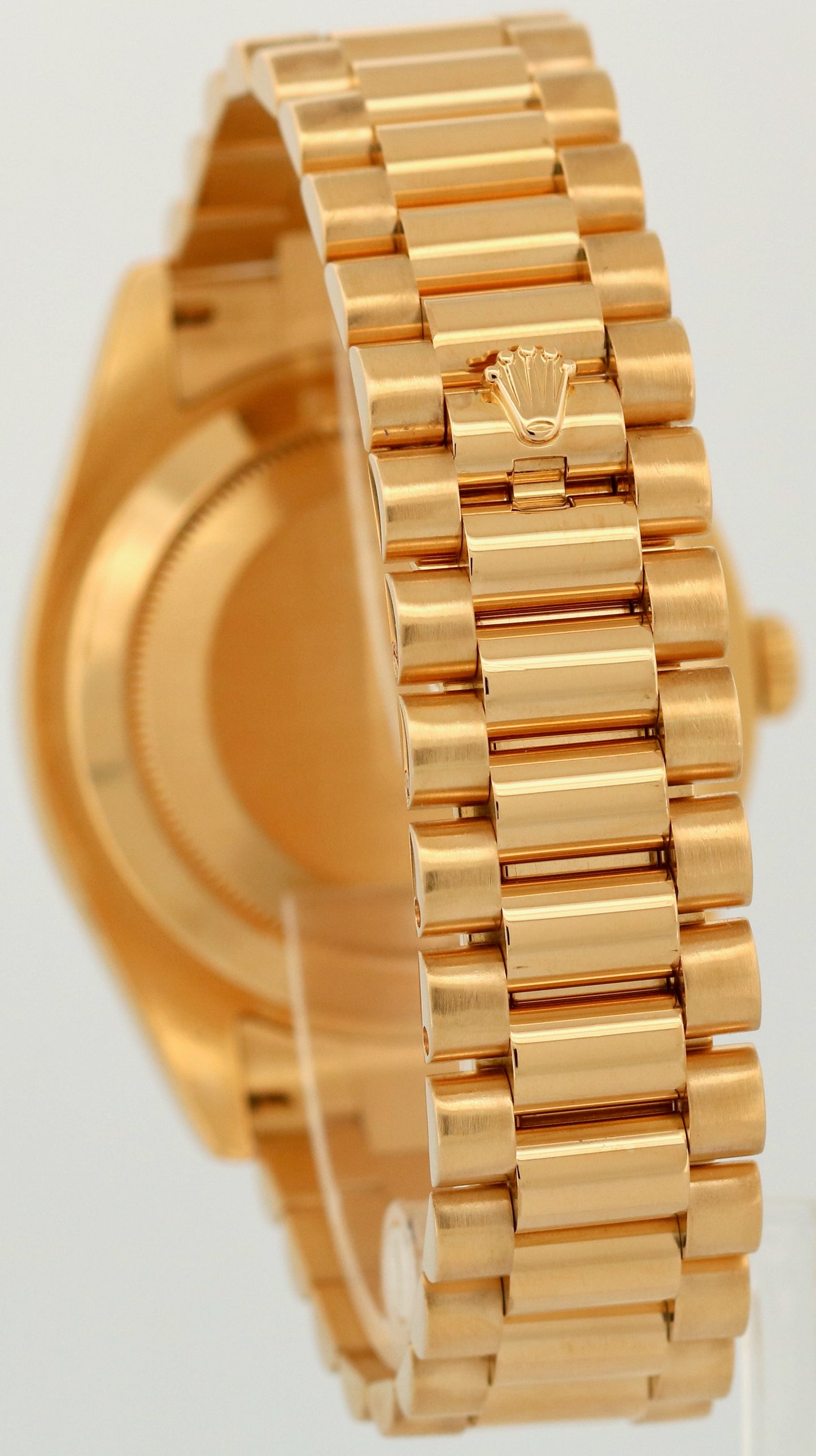 Rolex Day-Date II President 41mm WHITE ROMAN 18K Yellow Gold 218238 Watch BOX